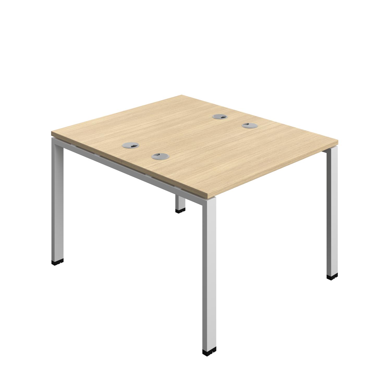 Synergy Bench with Cable Ports: 2 Person : Goal Post Leg : 1000 700 Nova Oak/Silver