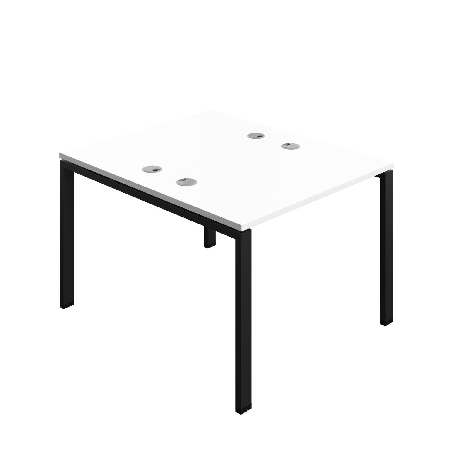 Synergy Bench with Cable Ports: 2 Person : Goal Post Leg : 1000 700 White/Black