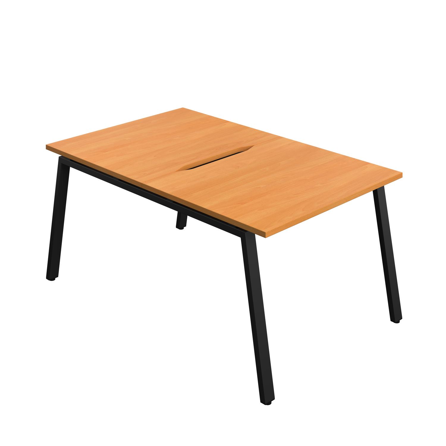 Synergy Bench with Cut Out: 2 Person : A-Frame Leg : 1000 800 Beech/Black