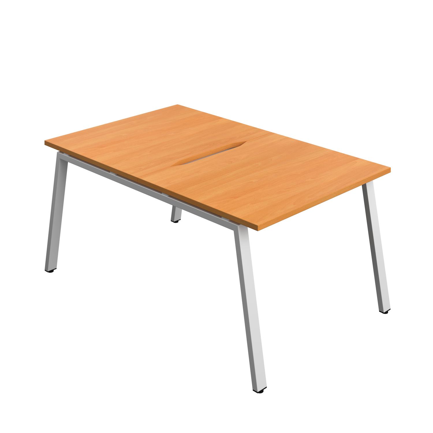 Synergy Bench with Cut Out: 2 Person : A-Frame Leg : 1000 800 Beech/Silver