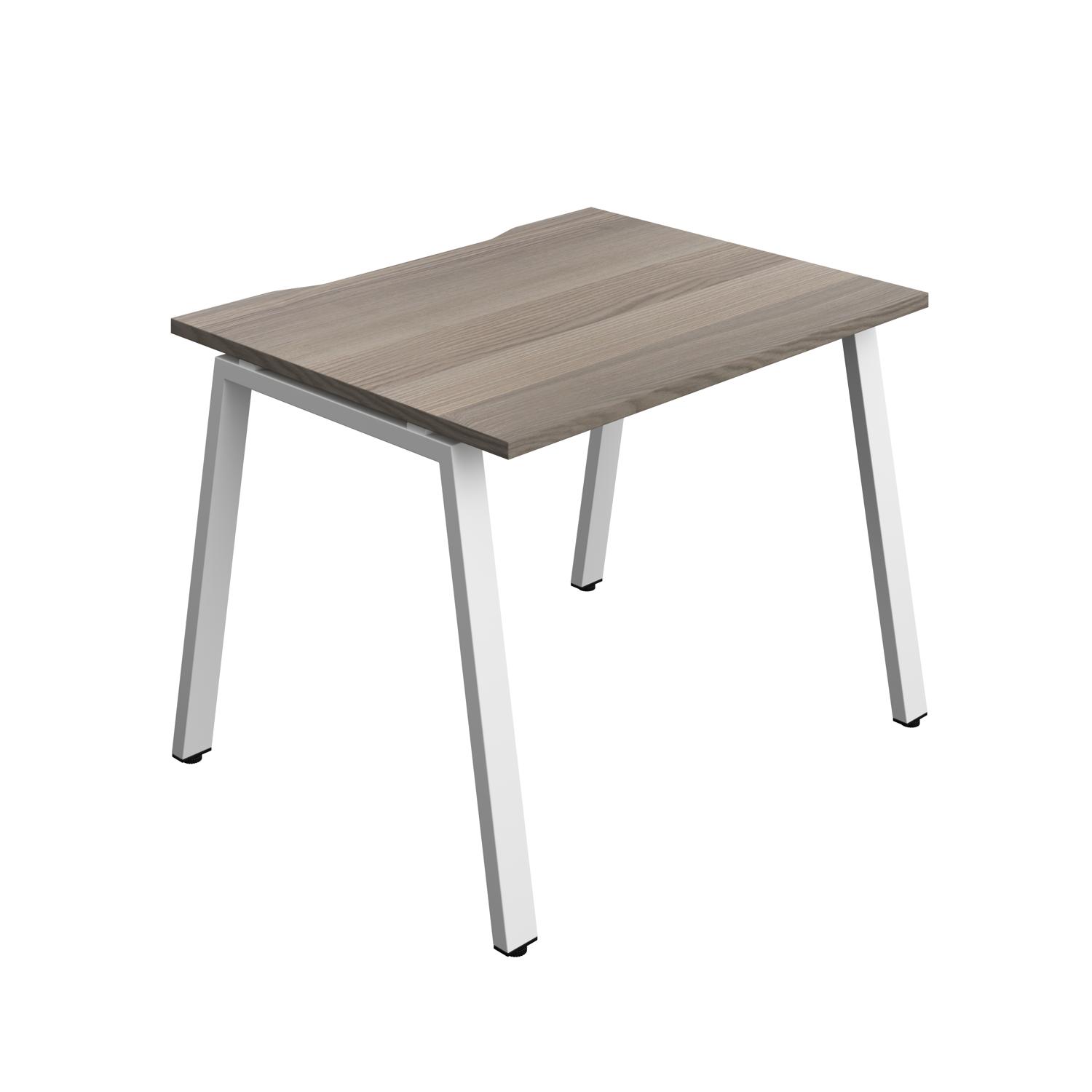 Synergy Bench with Cut Out: 1 Person : A-Frame Leg : 1000 800 Grey Oak/White
