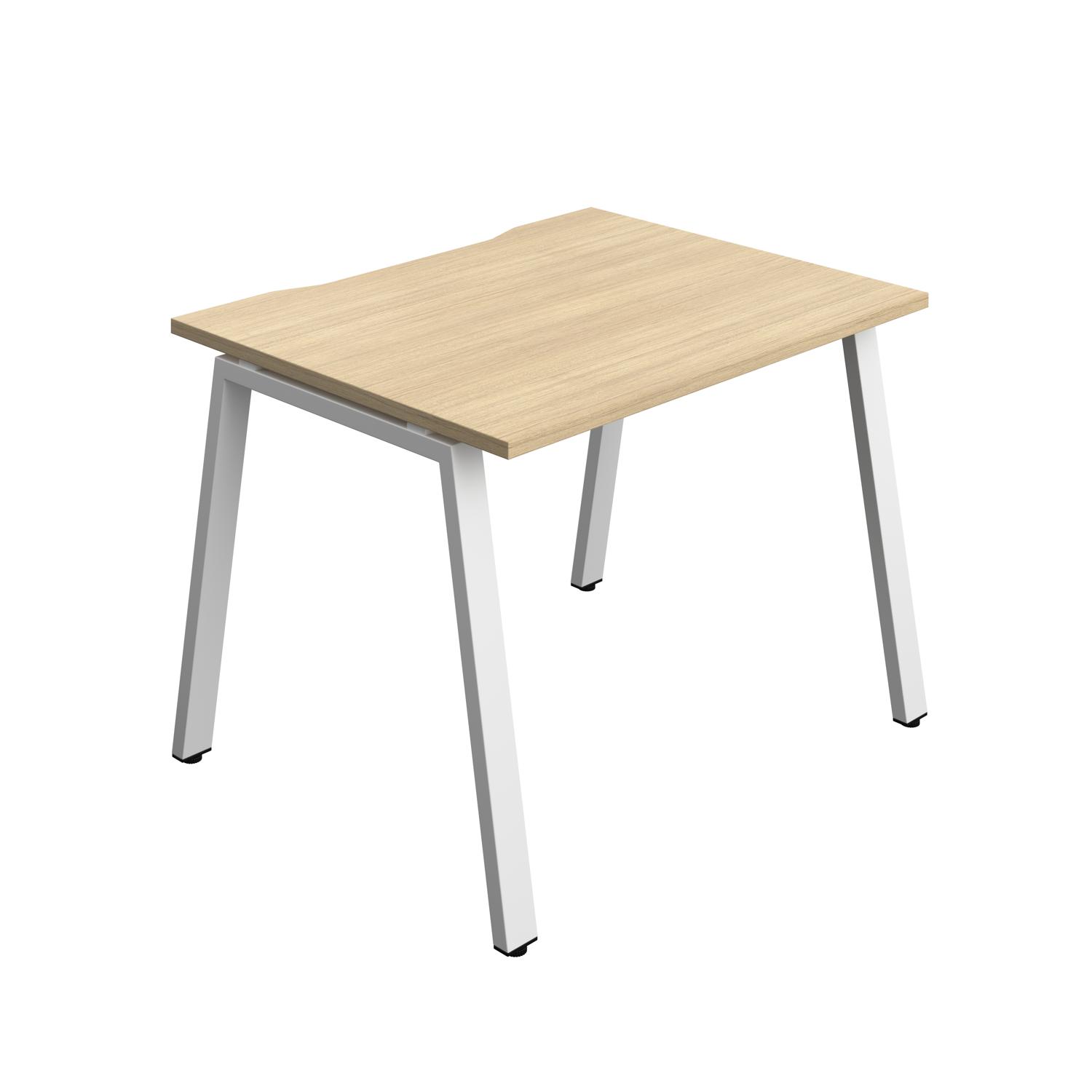 Synergy Bench with Cut Out: 1 Person : A-Frame Leg : 1000 800 Nova Oak/White