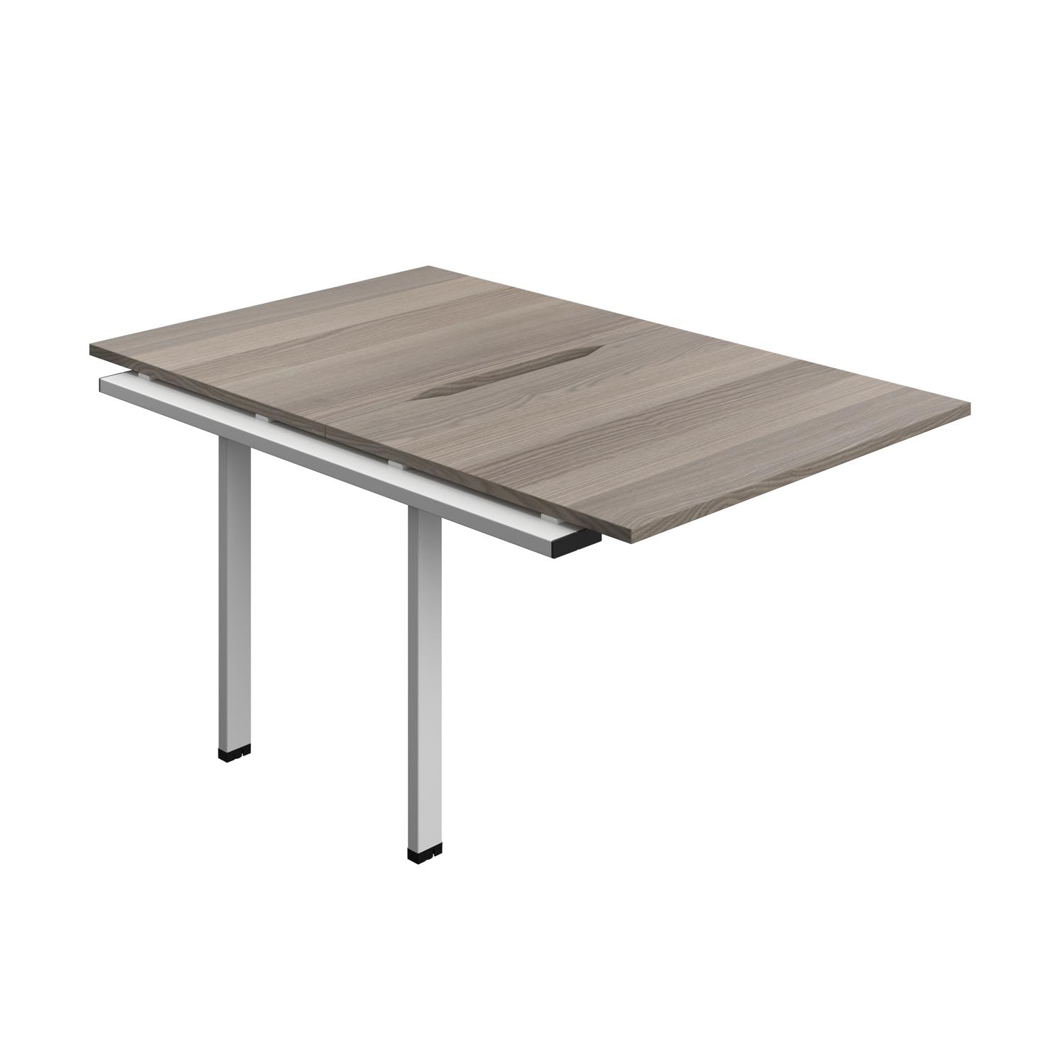 Synergy Bench Extension with Cut Out: 2 Person : 1000 800 Grey Oak/Silver