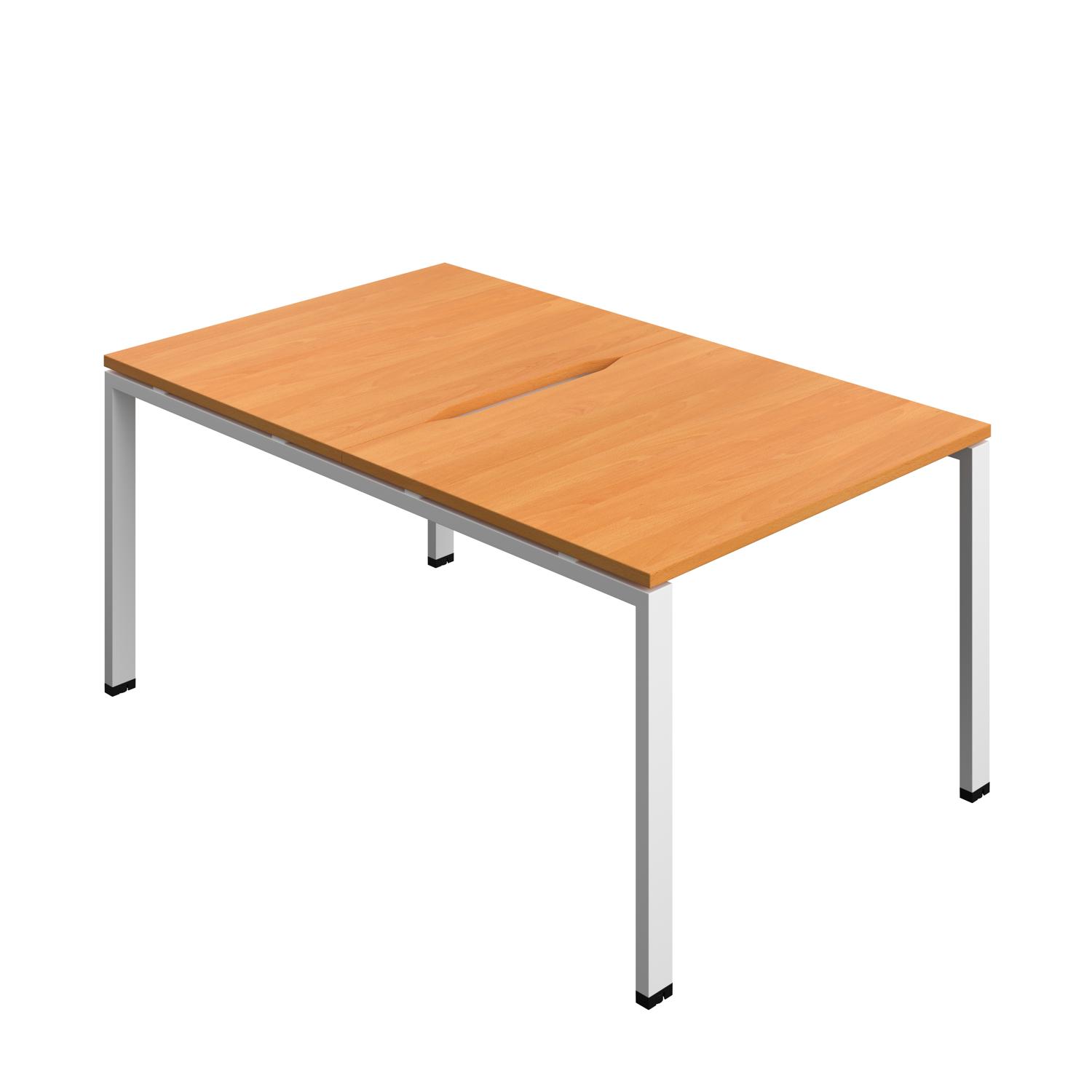 Synergy Bench with Cut Out: 2 Person : Goal Post Leg : 1000 800 Beech/White