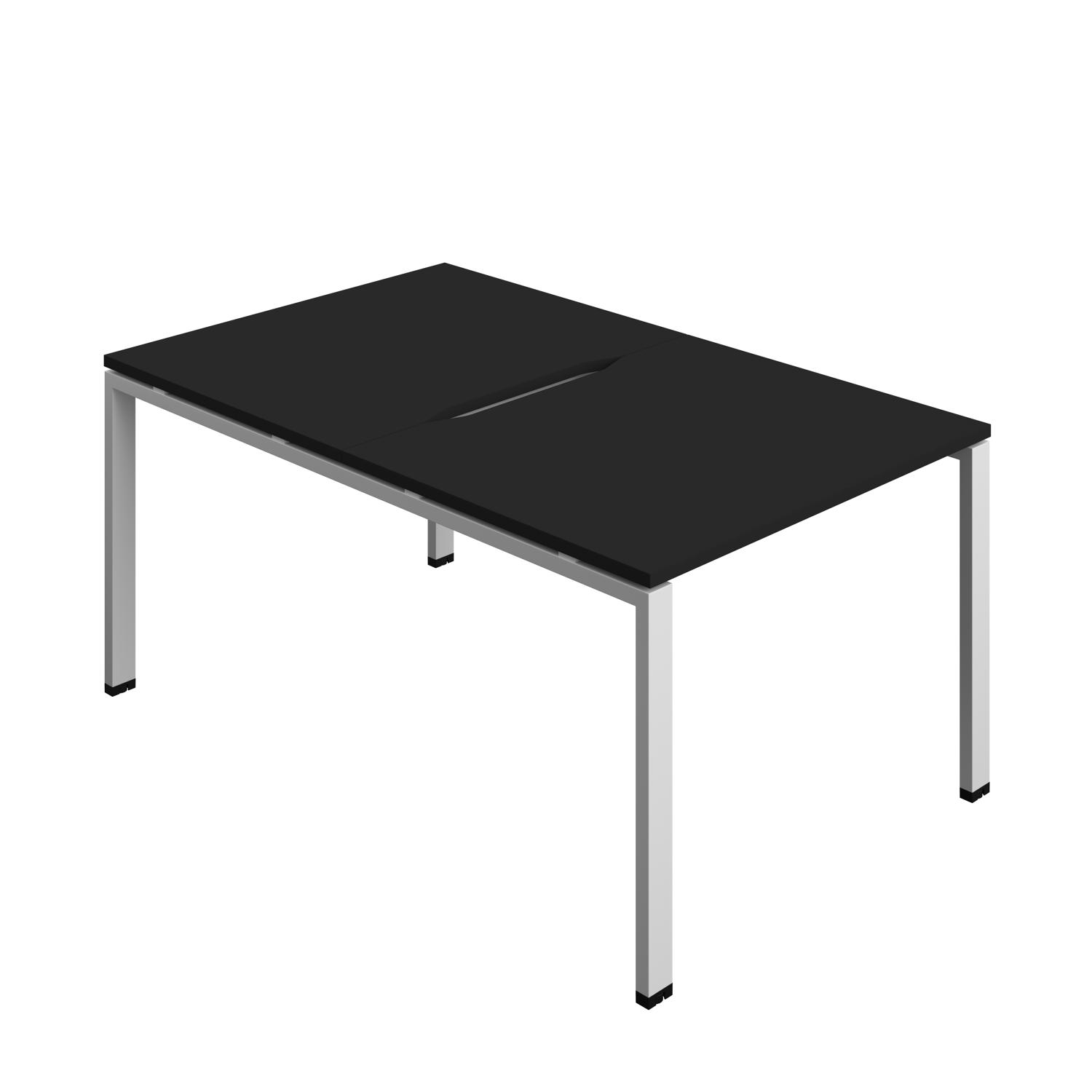 Synergy Bench with Cut Out: 2 Person : Goal Post Leg : 1000 800 Black/Silver