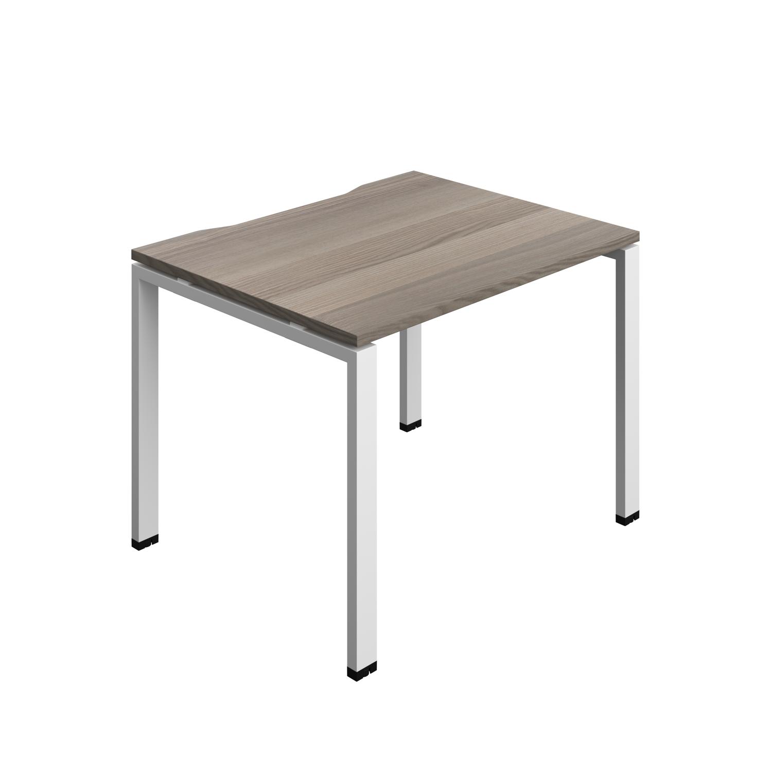 Synergy Bench with Cut Out: 1 Person : Goal Post Leg : 1000 800 Grey Oak/White