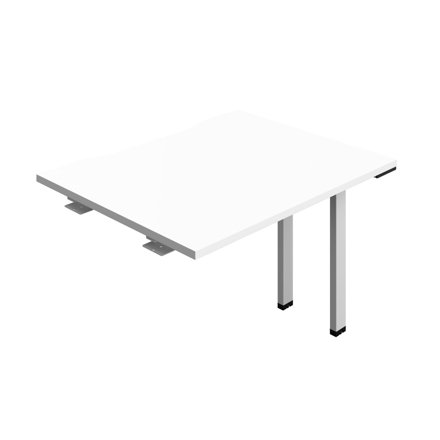 Synergy Bench Extension with Cut Out: 1 Person : 1000 800 White/Silver