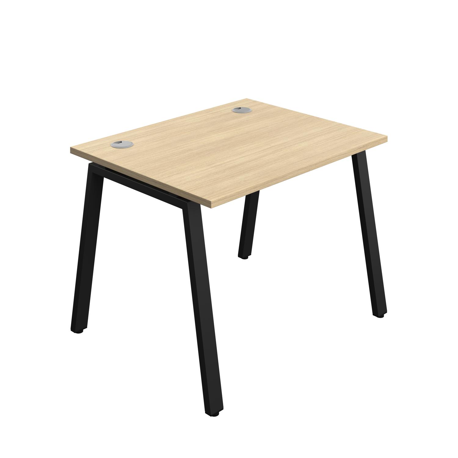 Synergy Bench with Cable Ports: 1 Person : A-Frame Leg : 1000 800 Nova Oak/Black