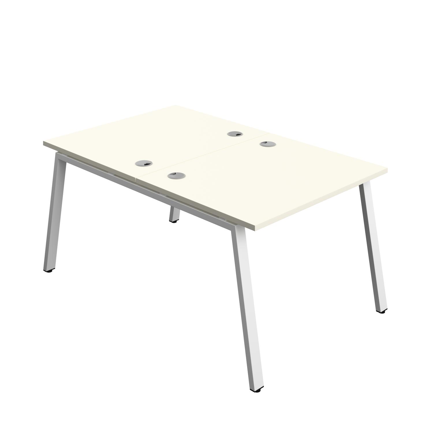 Synergy Bench with Cable Ports: 2 Person : A-Frame Leg : 1000 800 White/White
