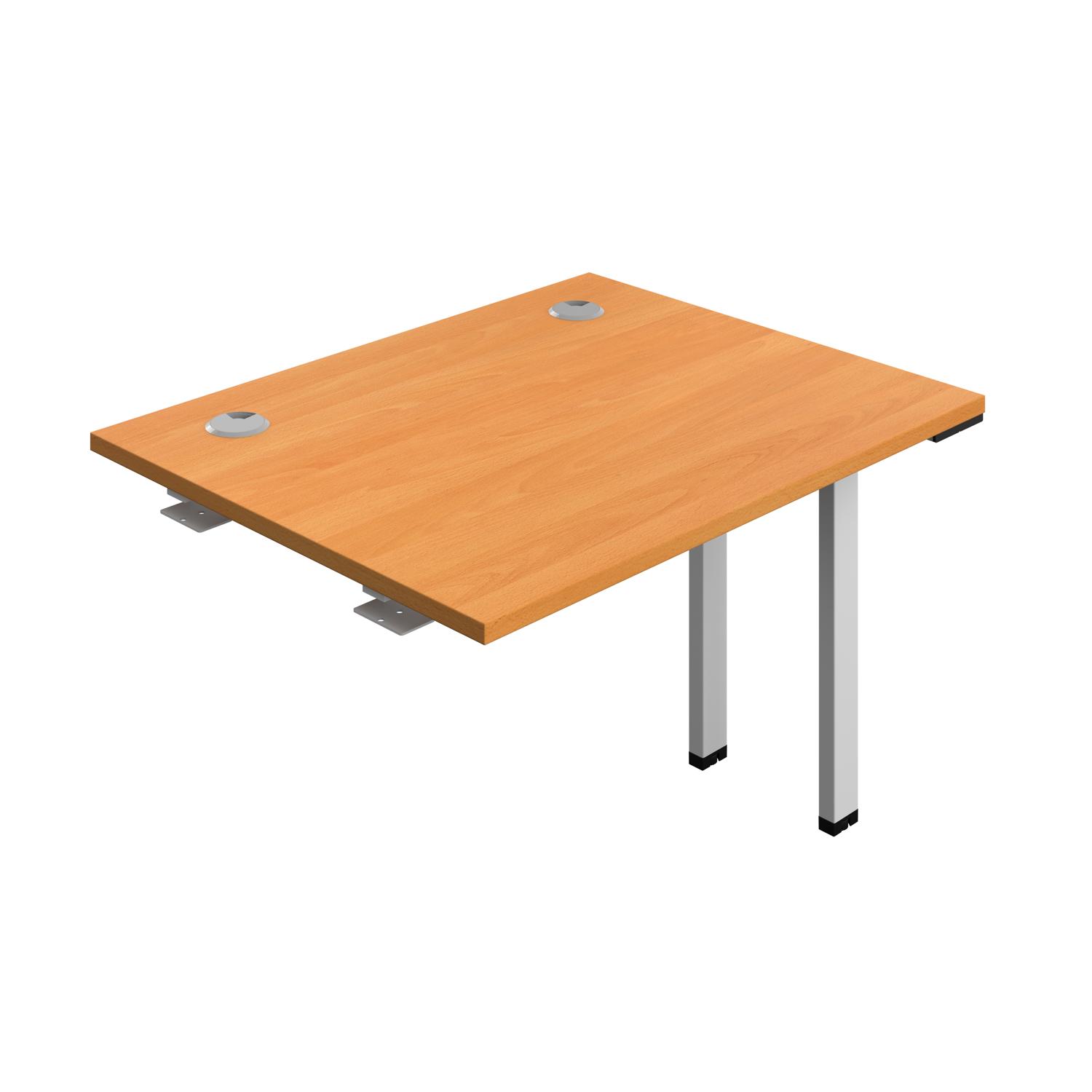Synergy Bench Extension with Cable Ports: 1 Person : 1000 800 Beech/Silver