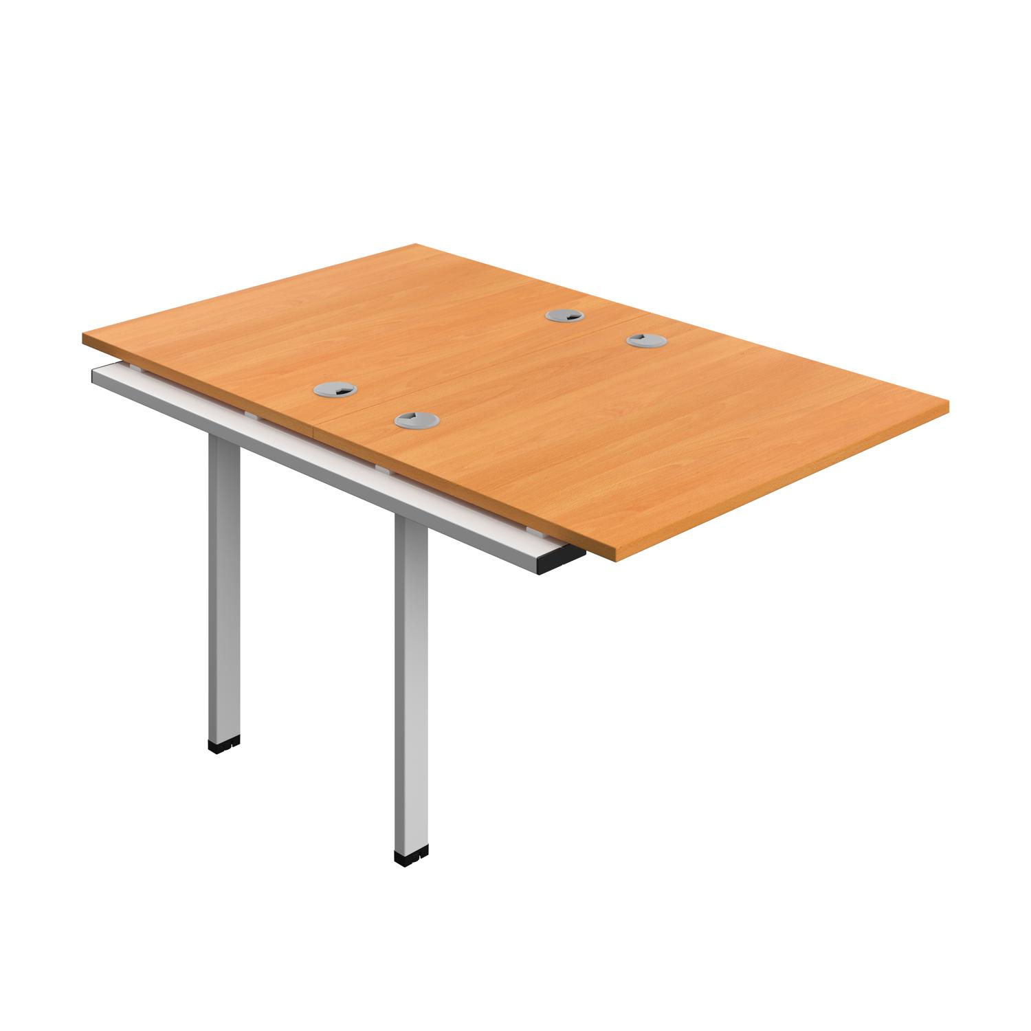 Synergy Bench Extension with Cable Ports: 2 Person : 1000 800 Beech/Silver
