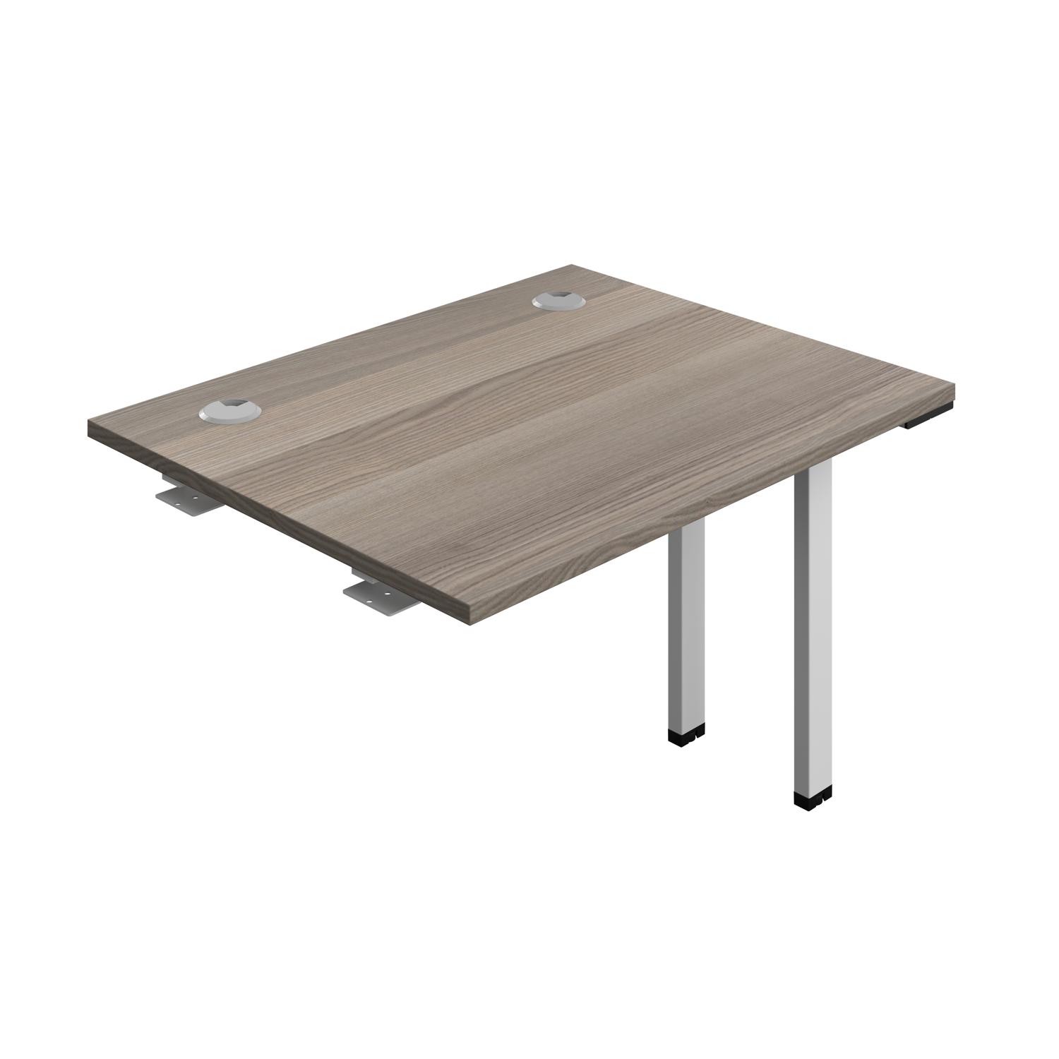 Synergy Bench Extension with Cable Ports: 1 Person : 1000 800 Grey Oak/Silver