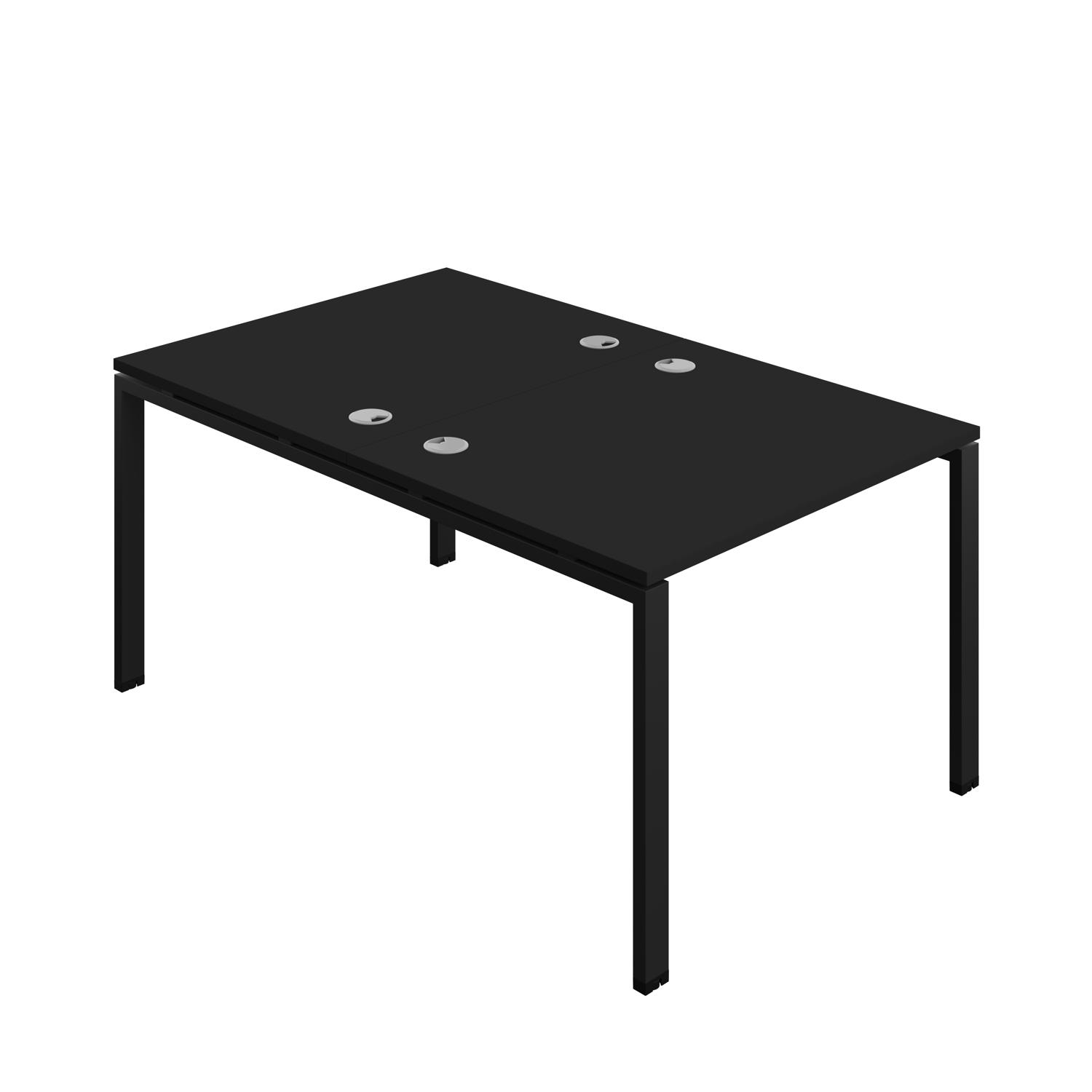 Synergy Bench with Cable Ports: 2 Person : Goal Post Leg : 1000 800 Black/Black