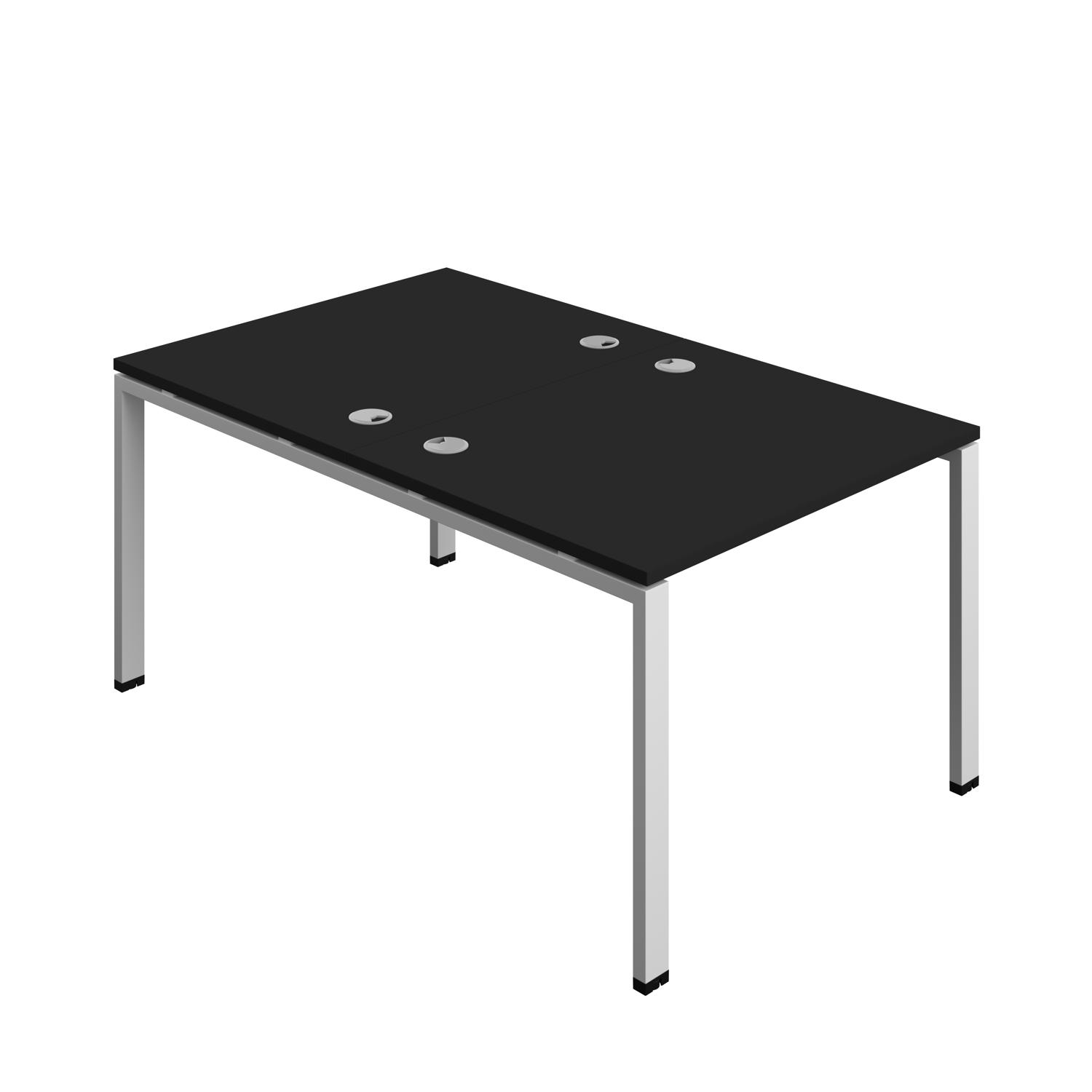 Synergy Bench with Cable Ports: 2 Person : Goal Post Leg : 1000 800 Black/Silver