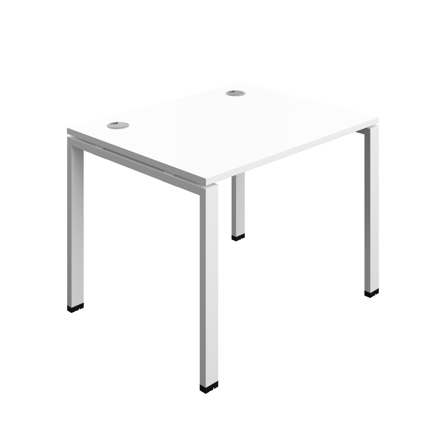 Synergy Bench with Cable Ports: 1 Person : Goal Post Leg : 1000 800 White/White