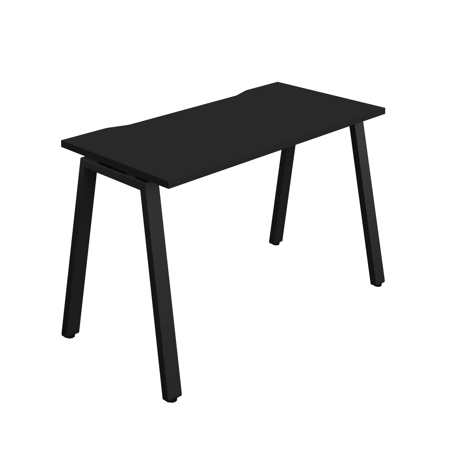 Synergy Bench with Cut Out: 1 Person : A-Frame Leg : 1200 600 Black/Black