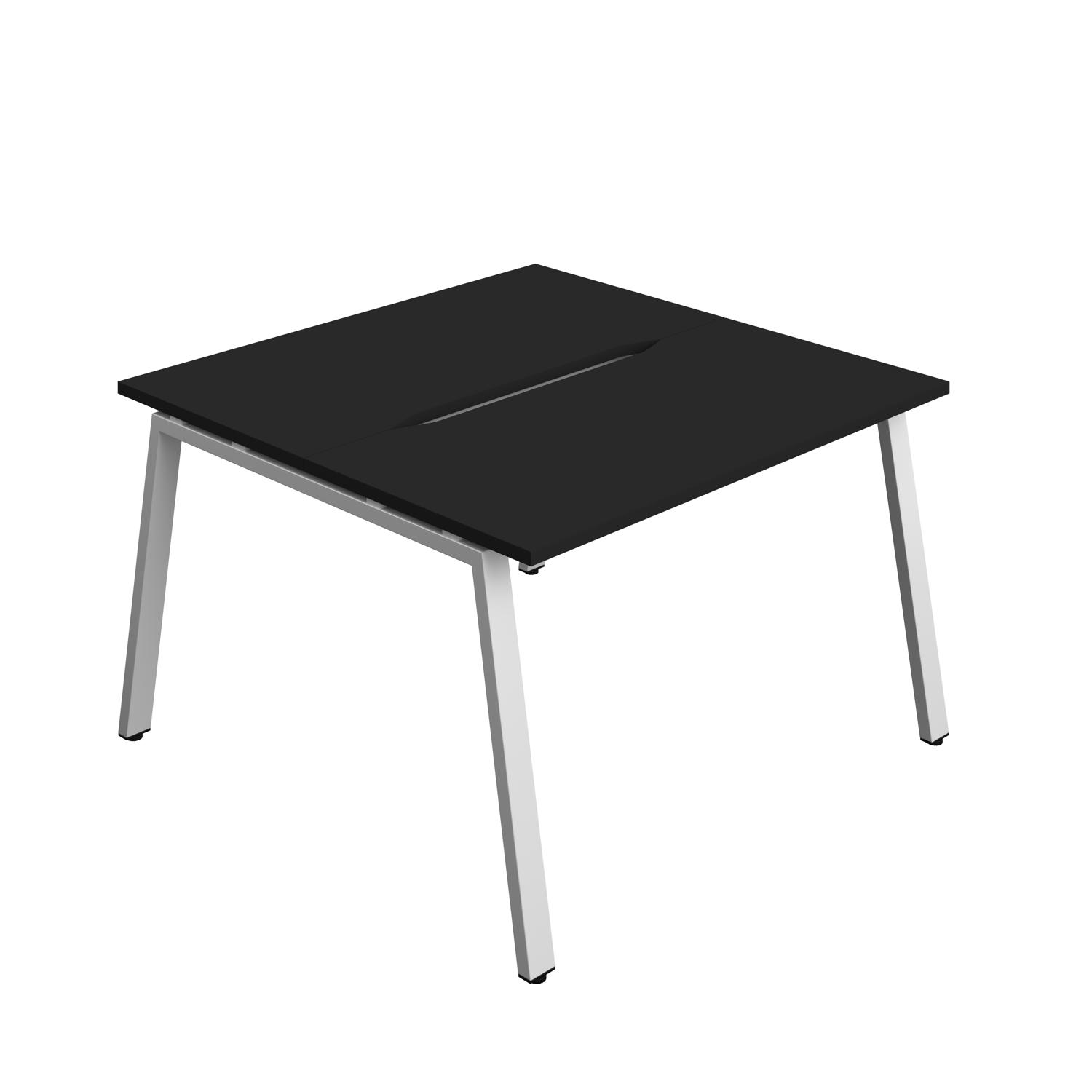 Synergy Bench with Cut Out: 2 Person : A-Frame Leg : 1200 600 Black/Silver