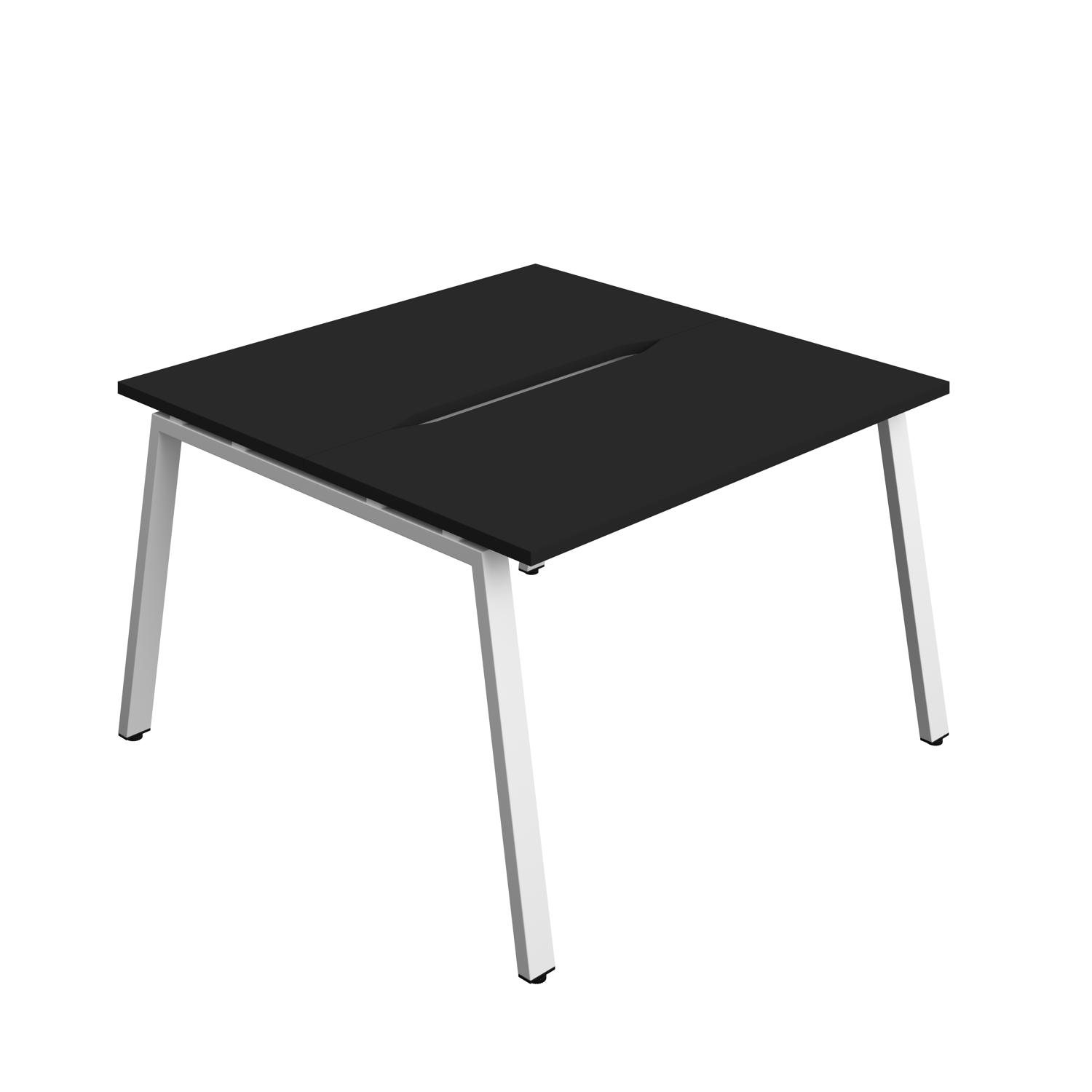 Synergy Bench with Cut Out: 2 Person : A-Frame Leg : 1200 600 Black/White Synergy Bench with Cut Out: 2 Person : A-Frame Leg : 1200 600 Black/White