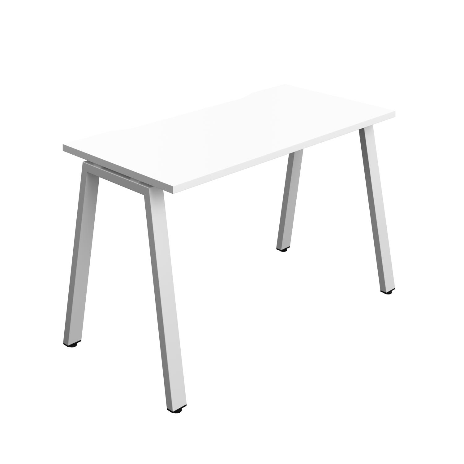 Synergy Bench with Cut Out: 1 Person : A-Frame Leg : 1200 600 White/Silver