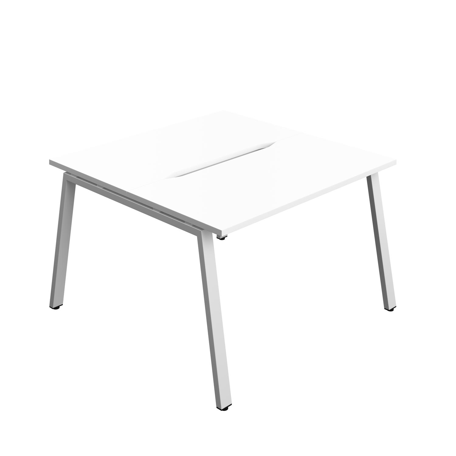 Synergy Bench with Cut Out: 2 Person : A-Frame Leg : 1200 600 White/Silver