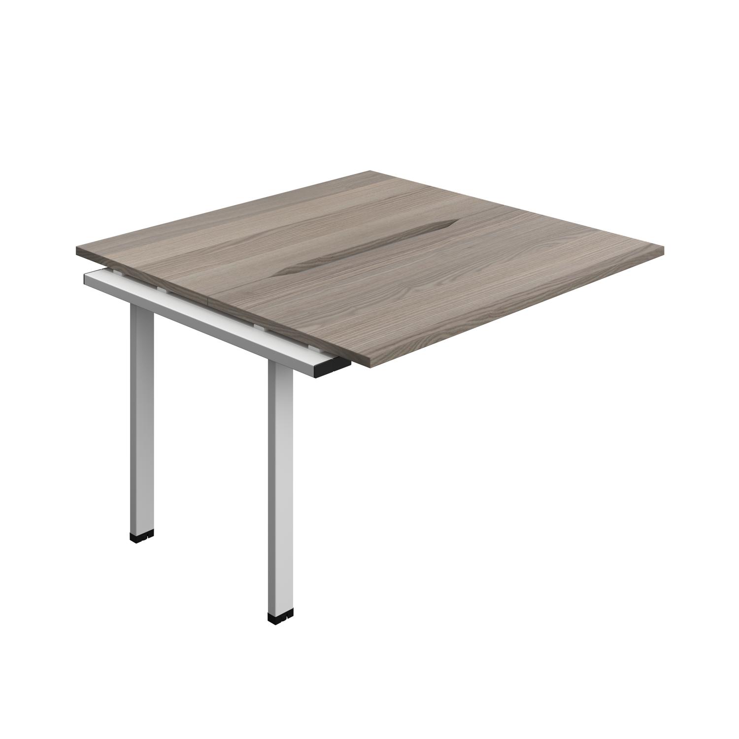 Synergy Bench Extension with Cut Out: 2 Person : 1200 600 Grey Oak/Silver