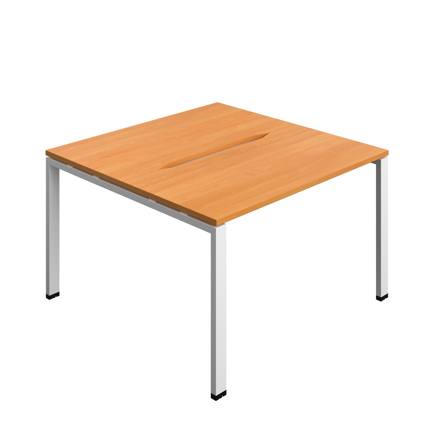Synergy Bench with Cut Out: 2 Person : Goal Post Leg : 1200 600 Beech/White
