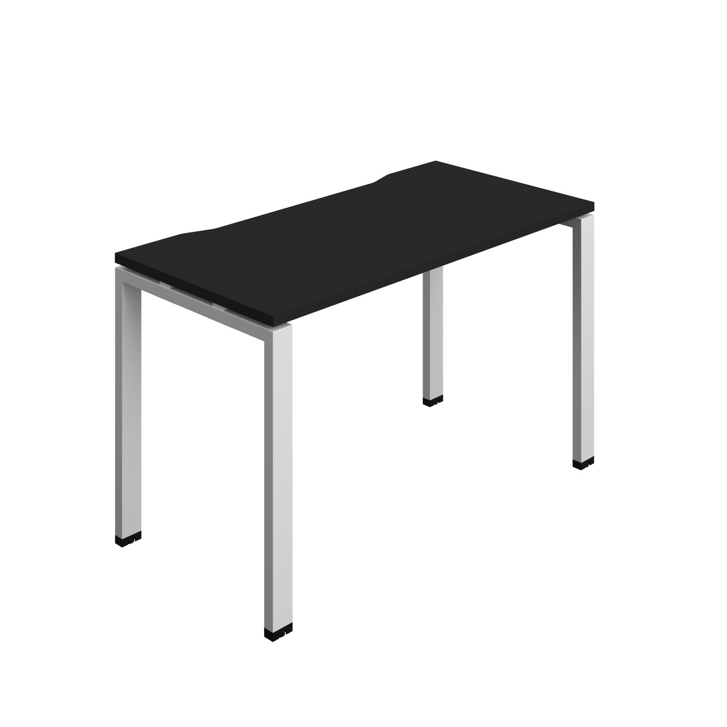 Synergy Bench with Cut Out: 1 Person : Goal Post Leg : 1200 600 Black/Silver
