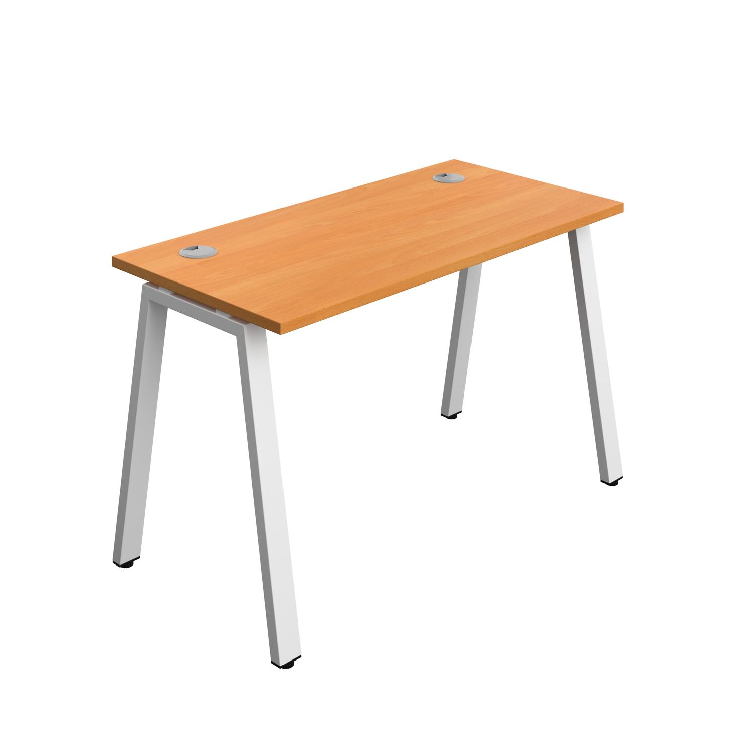 Synergy Bench with Cable Ports: 1 Person : A-Frame Leg : 1200 600 Beech/White