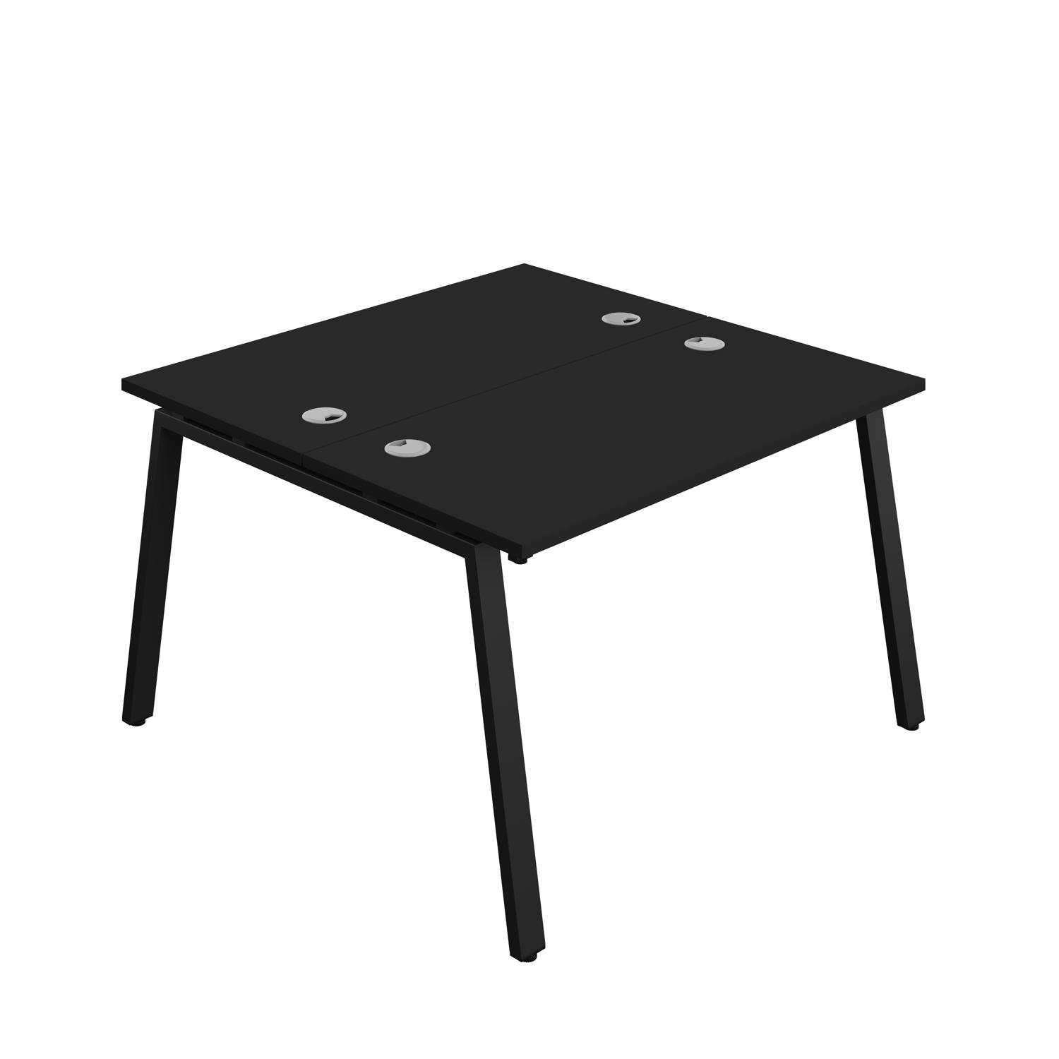 Synergy Bench with Cable Ports: 2 Person : A-Frame Leg : 1200 600 Black/Black