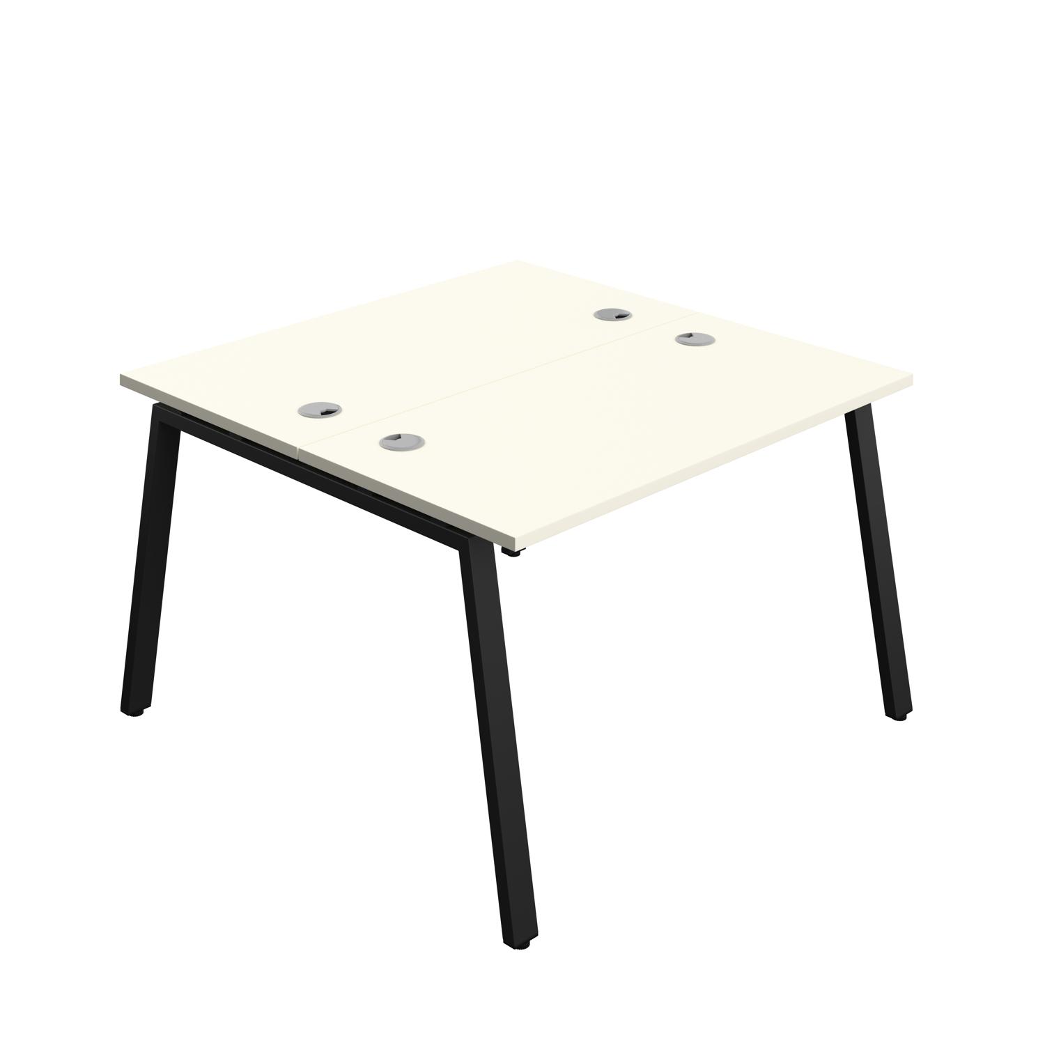 Synergy Bench with Cable Ports: 2 Person : A-Frame Leg : 1200 600 White/Black