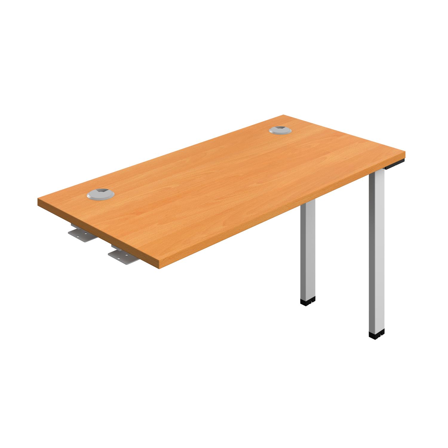 Synergy Bench Extension with Cable Ports: 1 Person : 1200 600 Beech/Silver