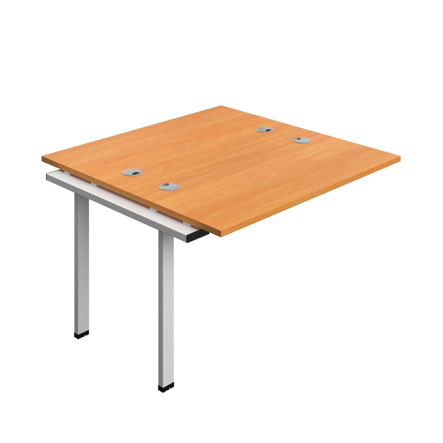 Synergy Bench Extension with Cable Ports: 2 Person : 1200 600 Beech/Silver