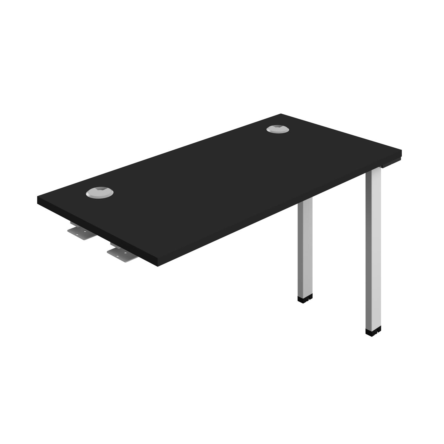 Synergy Bench Extension with Cable Ports: 1 Person : 1200 600 Black/Silver