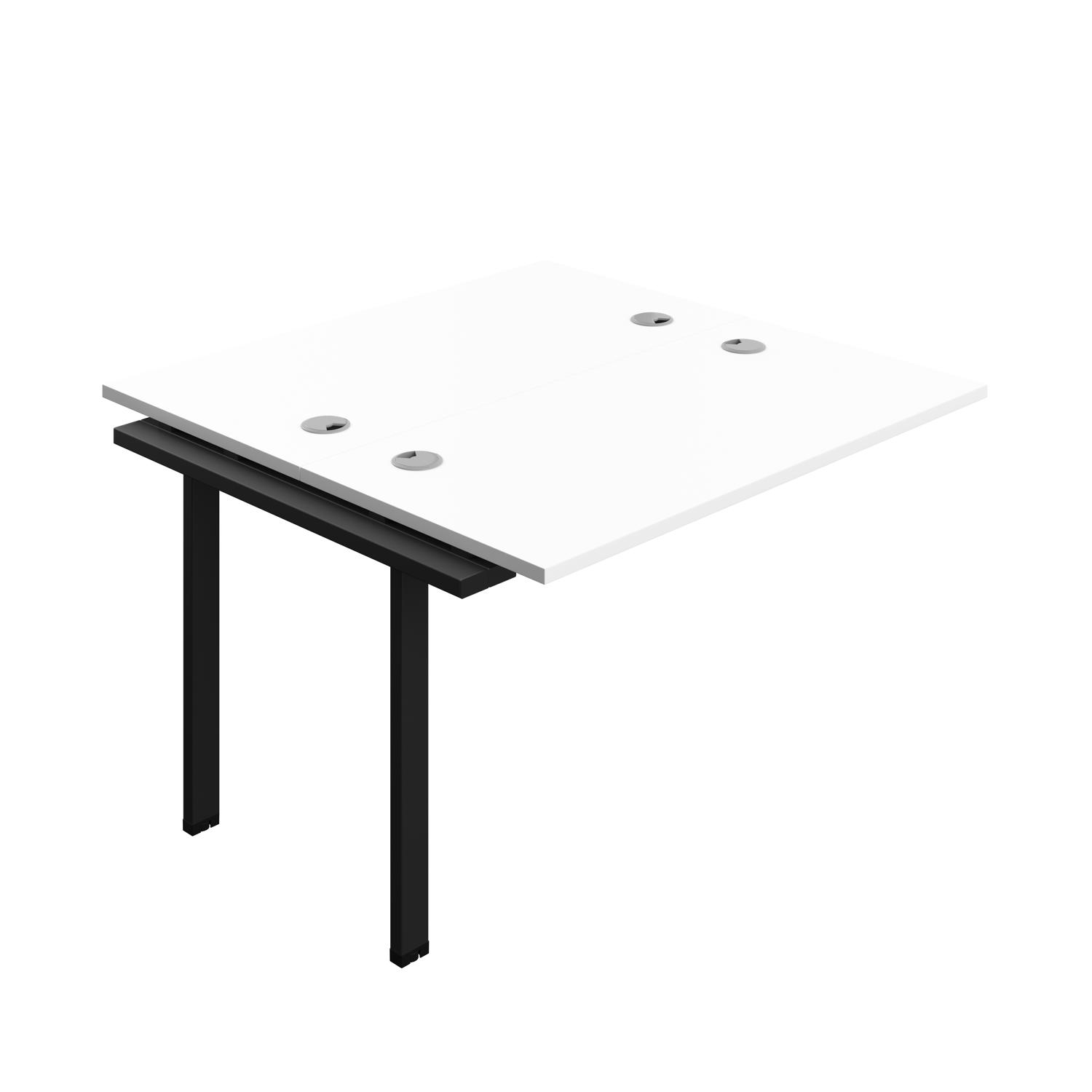 Synergy Bench Extension with Cable Ports: 2 Person : 1200 600 White/Black