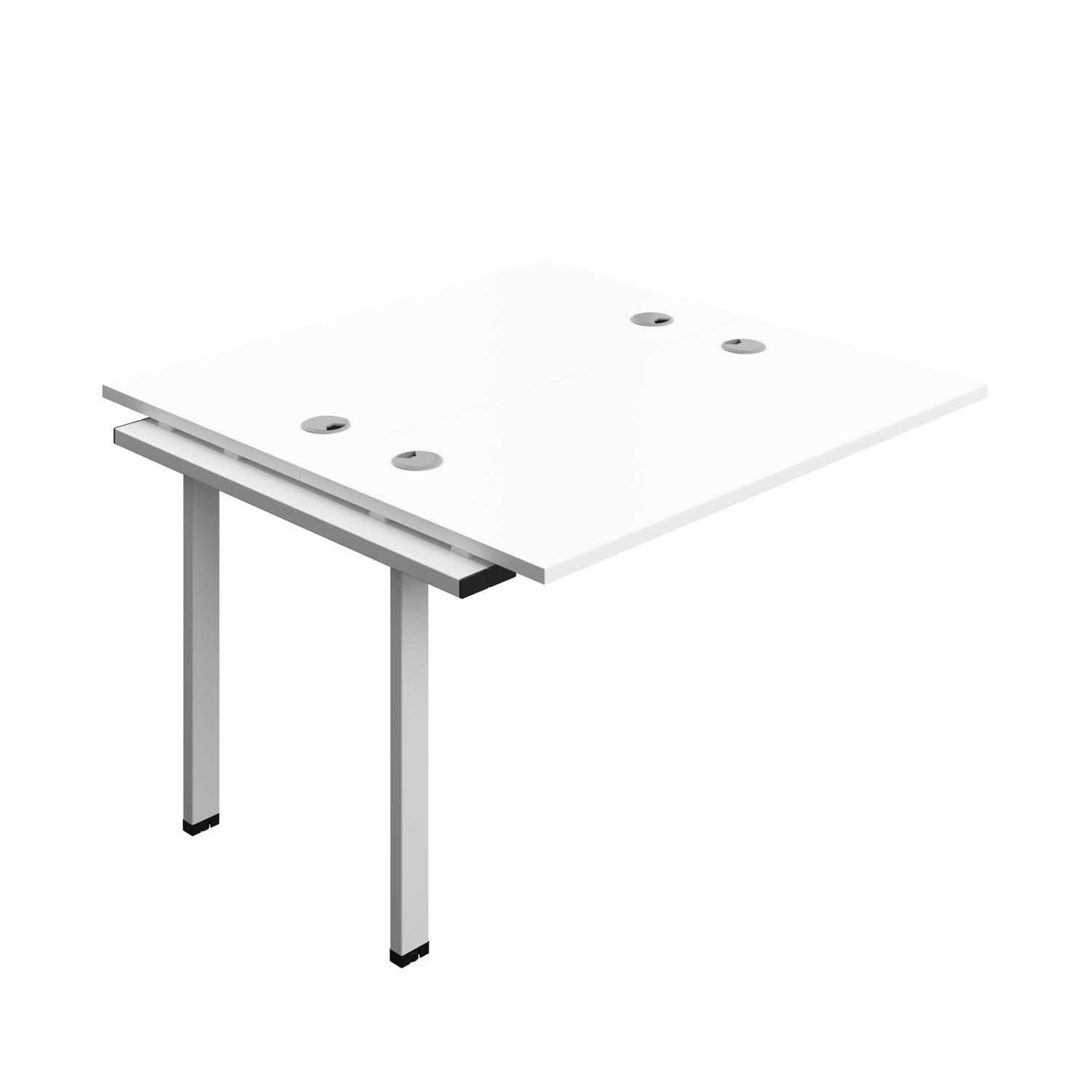 Synergy Bench Extension with Cable Ports: 2 Person : 1200 600 White/Silver