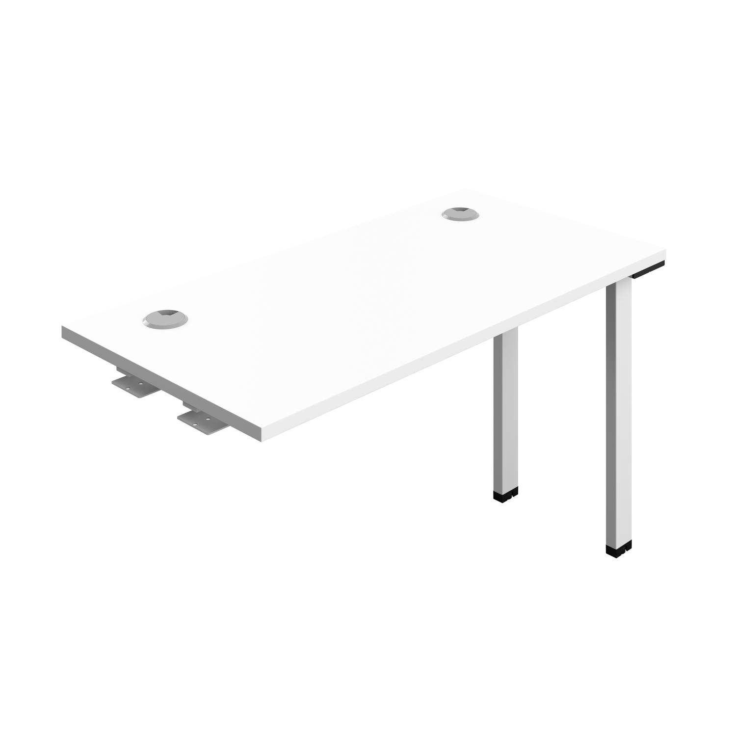 Synergy Bench Extension with Cable Ports: 1 Person : 1200 600 White/White