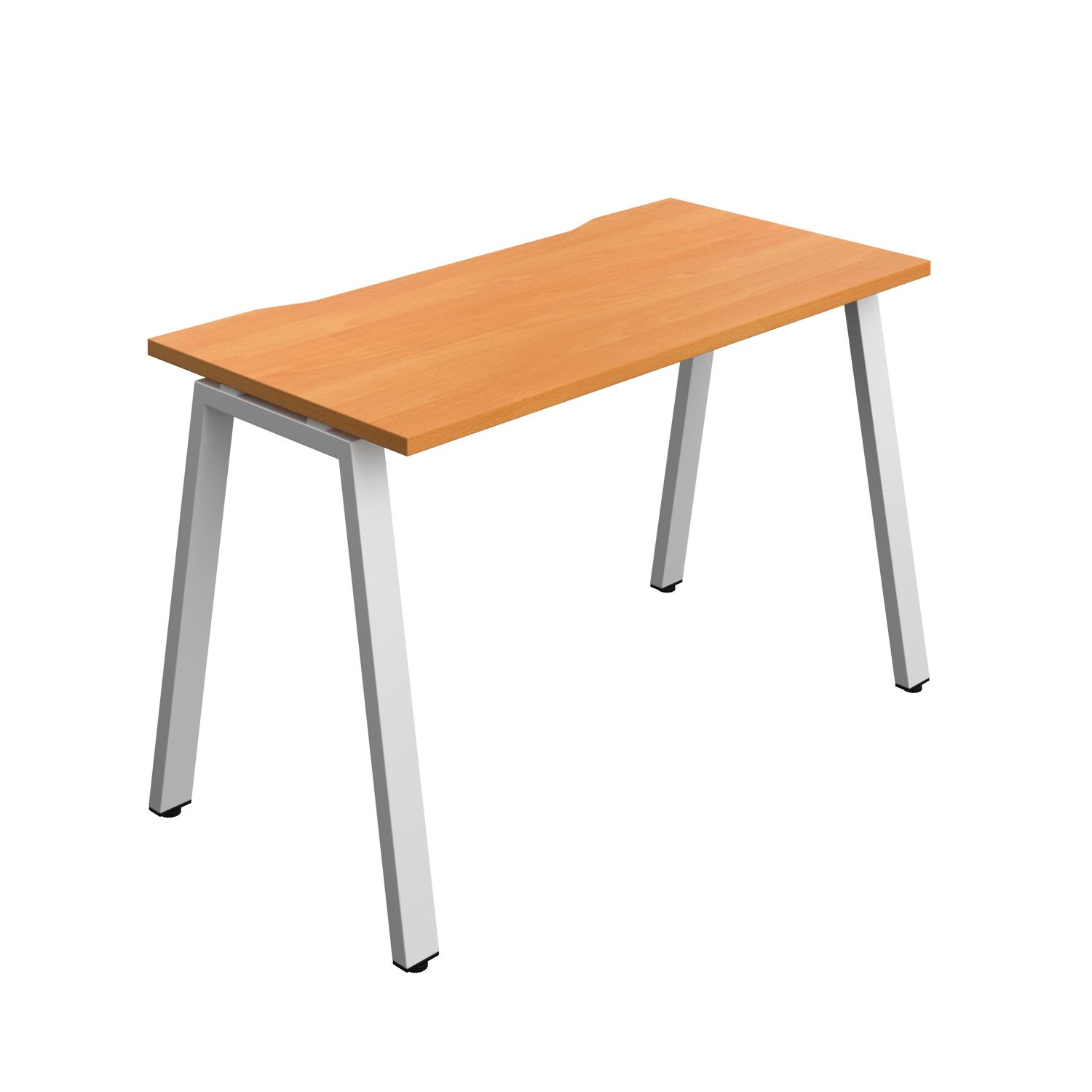 Synergy Bench with Cut Out: 1 Person : A-Frame Leg : 1200 700 Beech/Silver