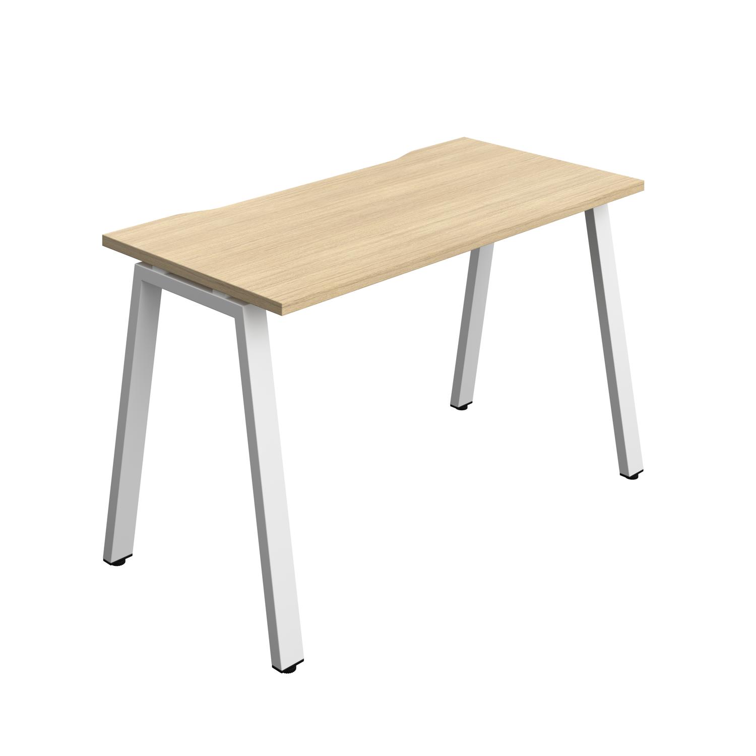 Synergy Bench with Cut Out: 1 Person : A-Frame Leg : 1200 700 Nova Oak/White
