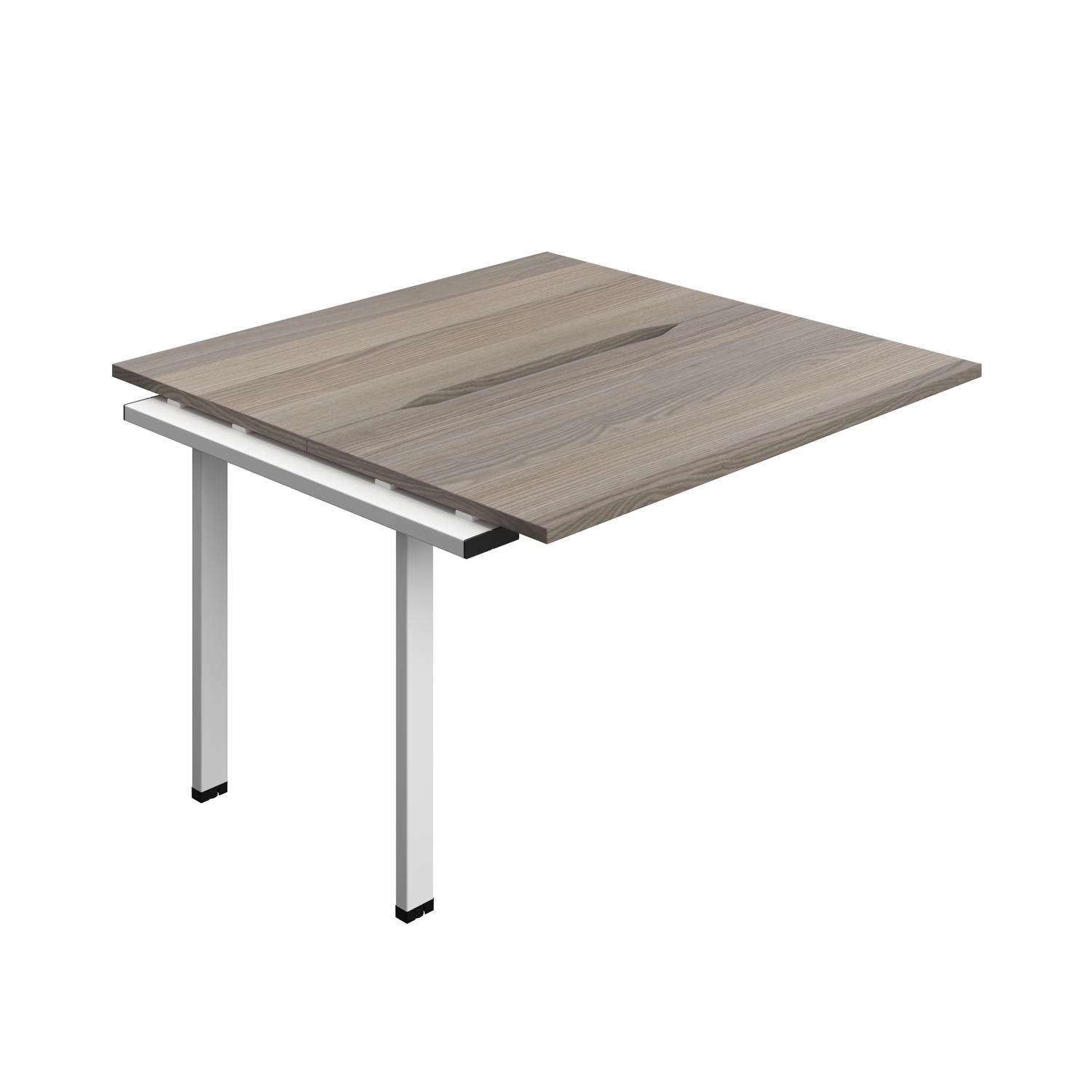 Synergy Bench Extension with Cut Out: 2 Person : 1200 700 Grey Oak/White