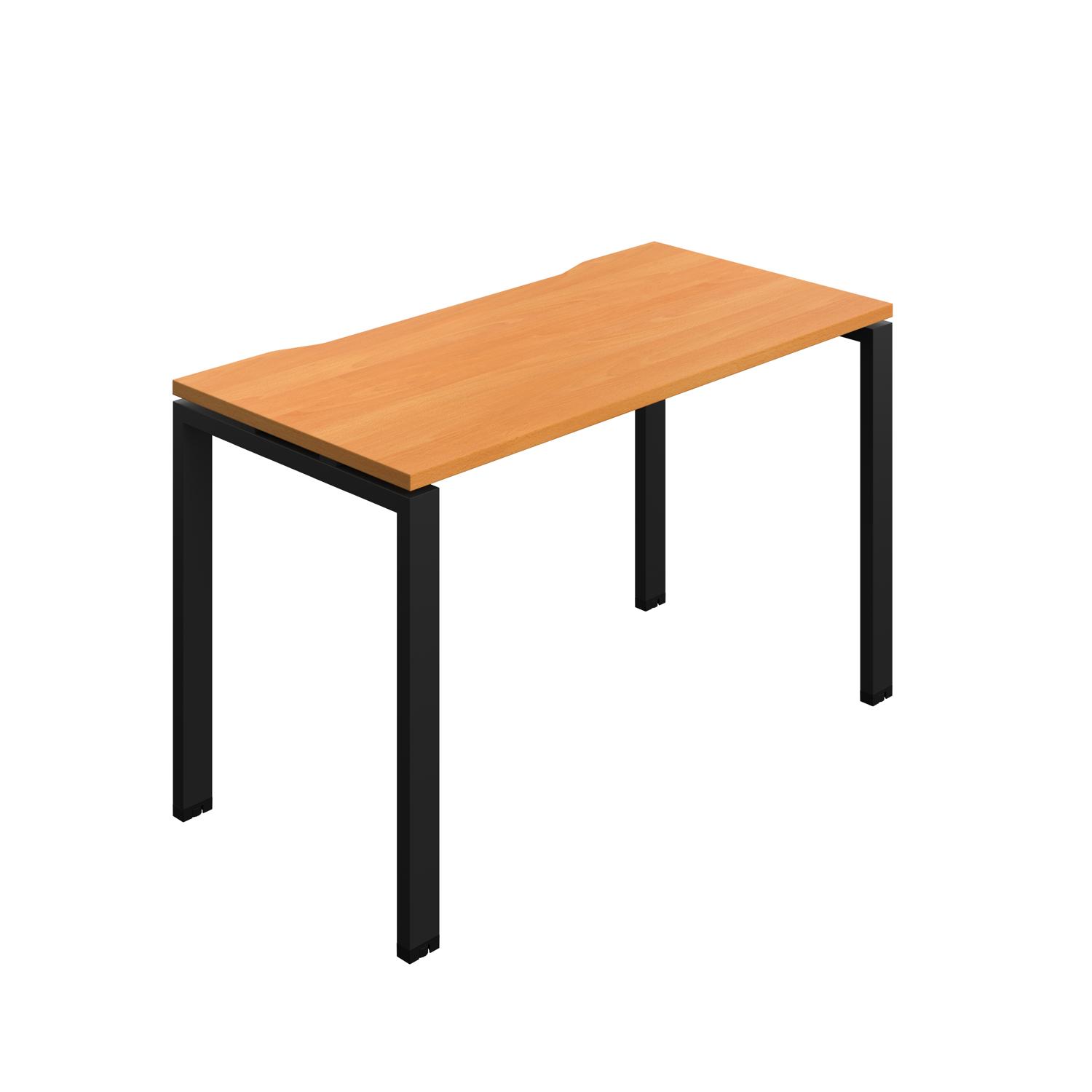 Synergy Bench with Cut Out: 1 Person : Goal Post Leg : 1200 700 Beech/Black