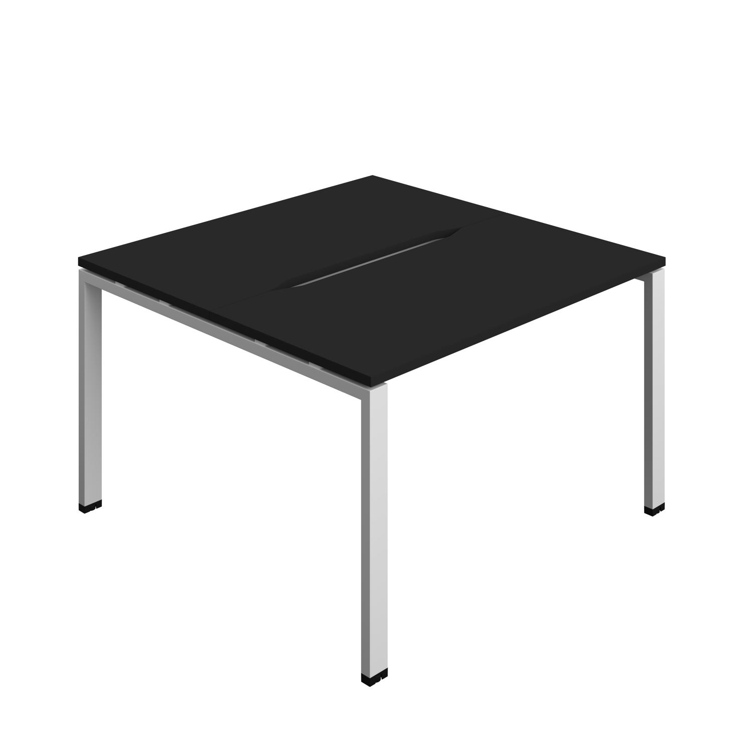 Synergy Bench with Cut Out: 2 Person : Goal Post Leg : 1200 700 Black/Silver