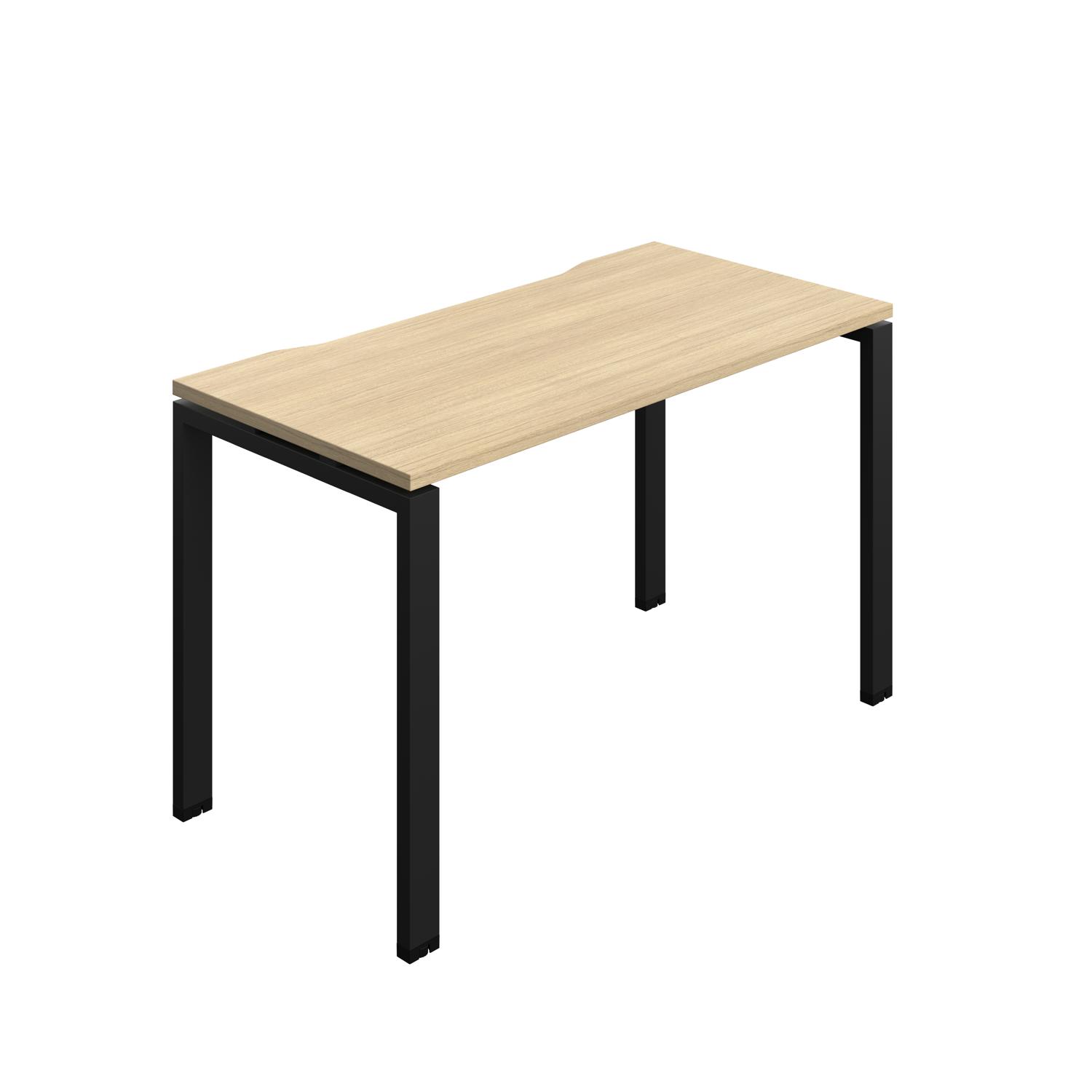 Synergy Bench with Cut Out: 1 Person : Goal Post Leg : 1200 700 Nova Oak/Black
