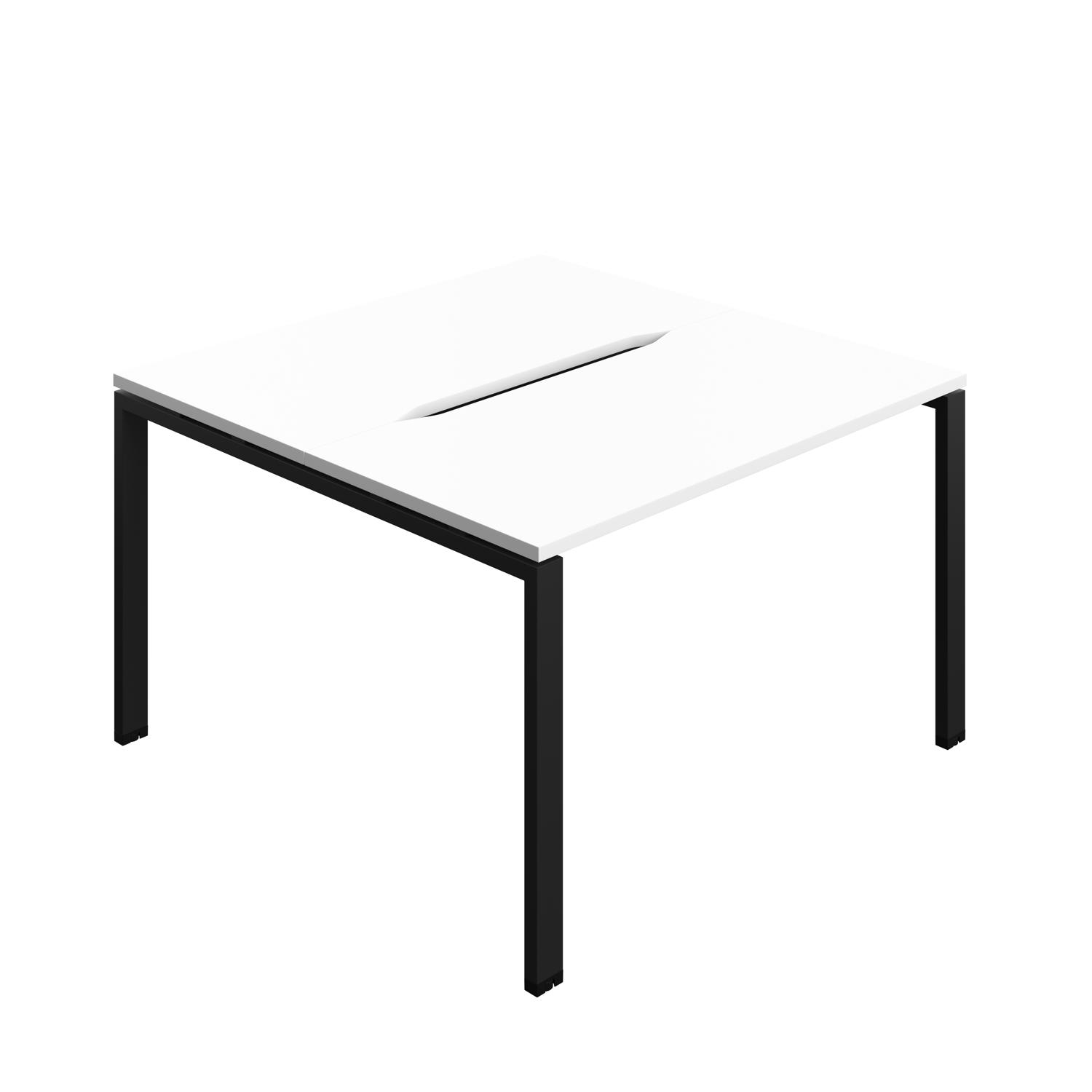 Synergy Bench with Cut Out: 2 Person : Goal Post Leg : 1200 700 White/Black