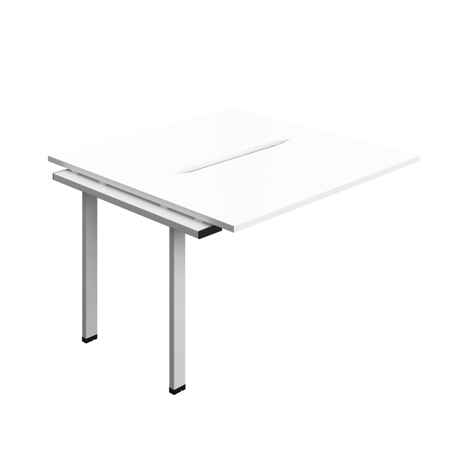 Synergy Bench Extension with Cut Out: 2 Person : 1200 700 White/Silver
