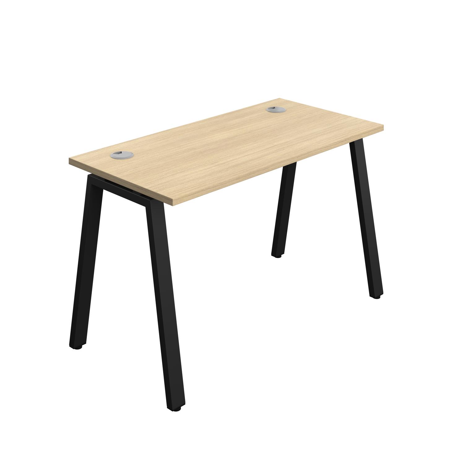 Synergy Bench with Cable Ports: 1 Person : A-Frame Leg : 1200 700 Nova Oak/Black