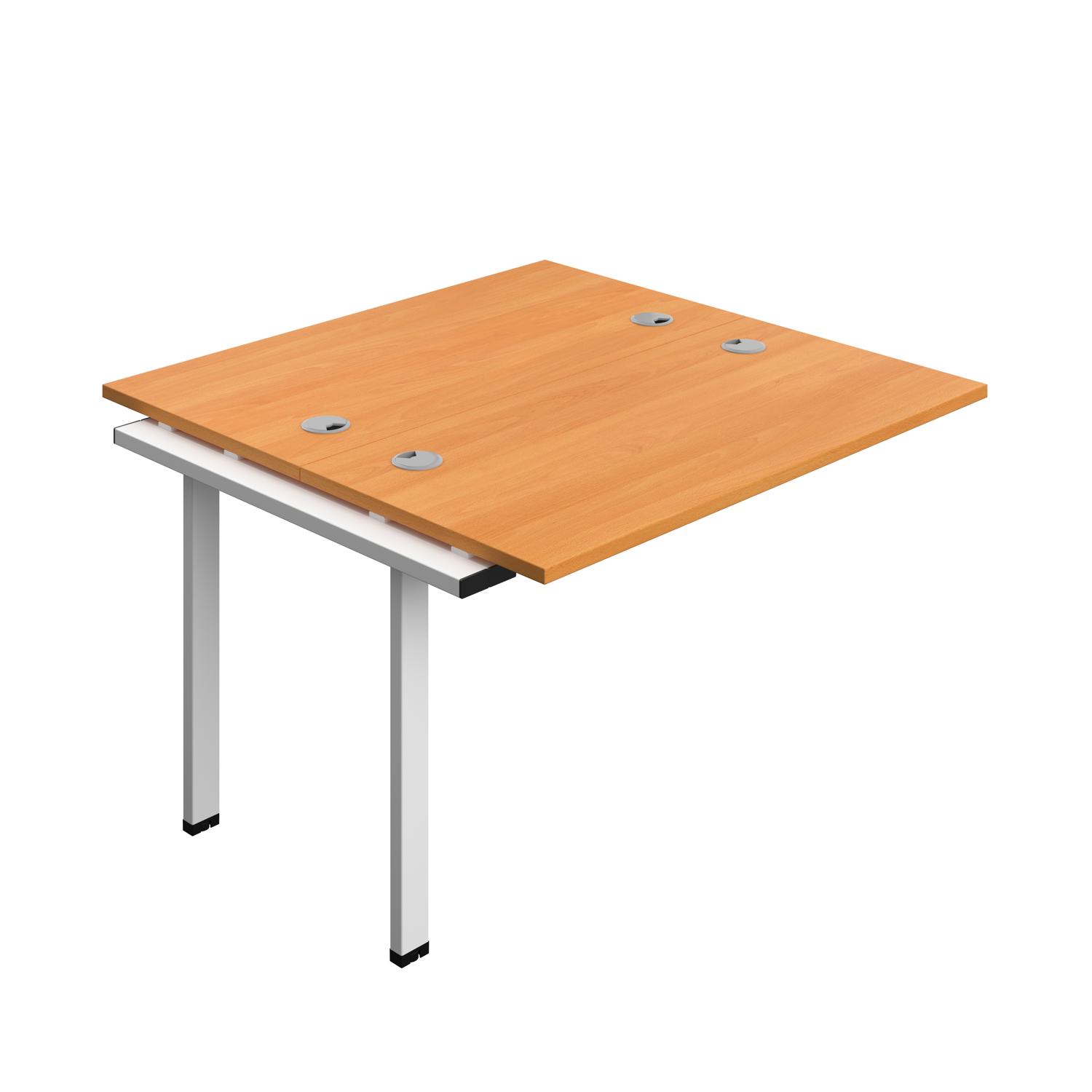 Synergy Bench Extension with Cable Ports: 2 Person : 1200 700 Beech/White