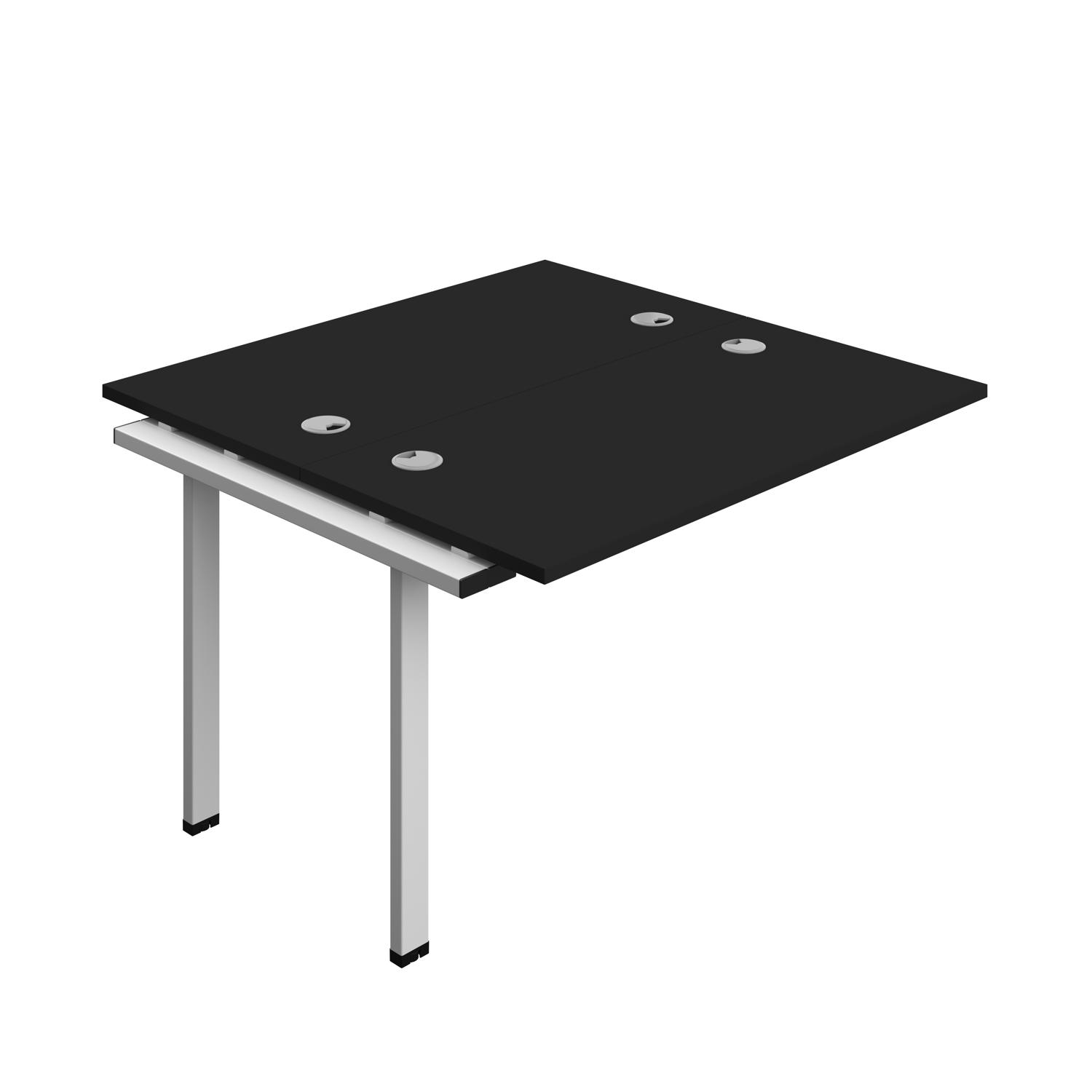 Synergy Bench Extension with Cable Ports: 2 Person : 1200 700 Black/Silver