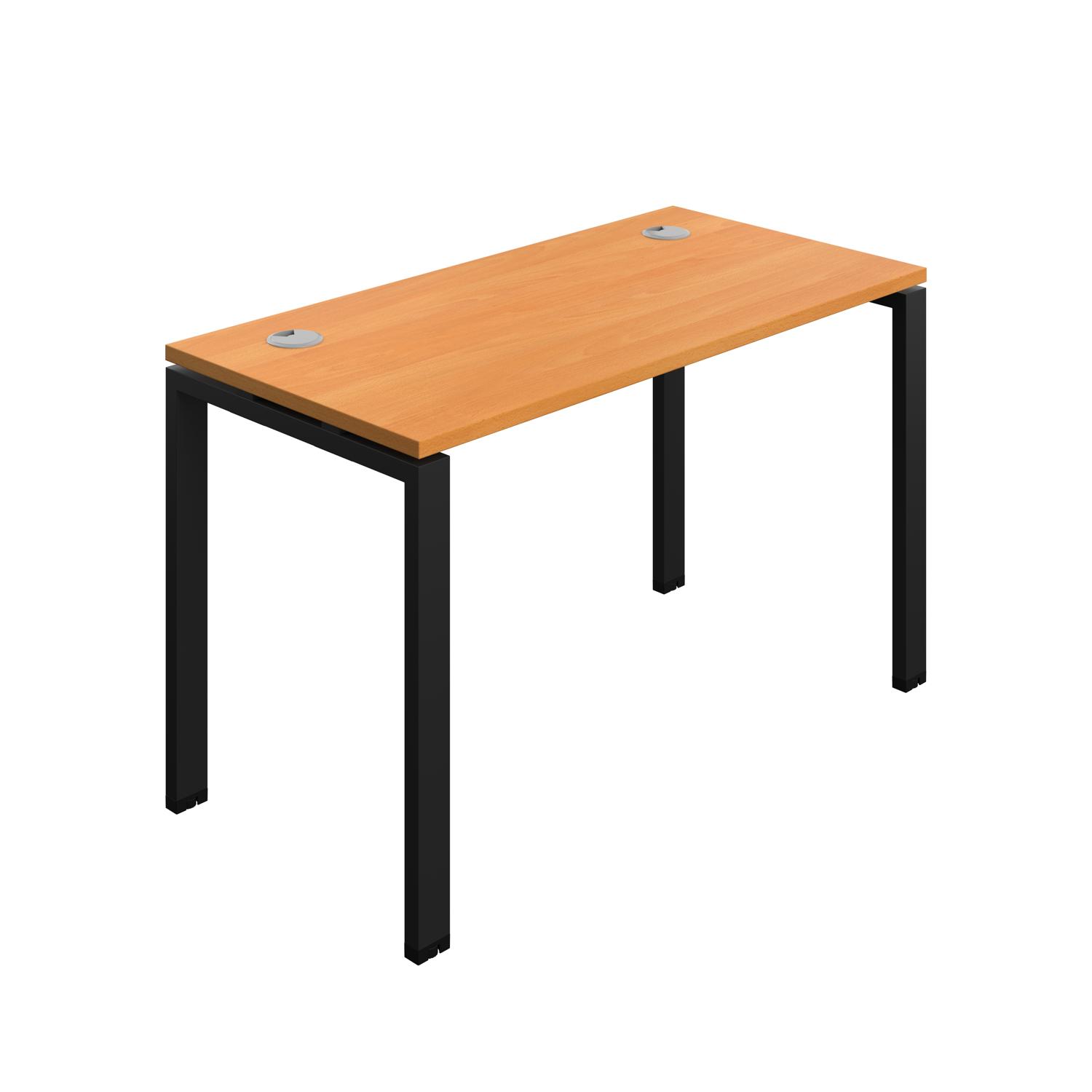 Synergy Bench with Cable Ports: 1 Person : Goal Post Leg : 1200 700 Beech/Black