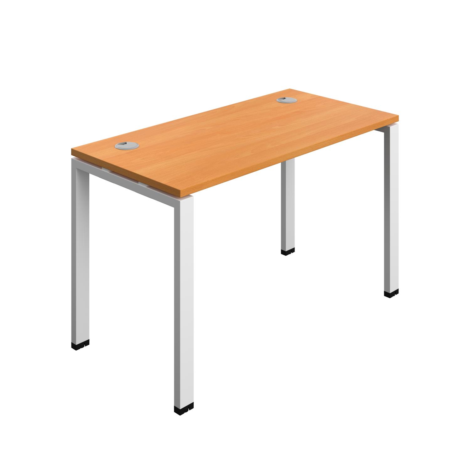 Synergy Bench with Cable Ports: 1 Person : Goal Post Leg : 1200 700 Beech/White