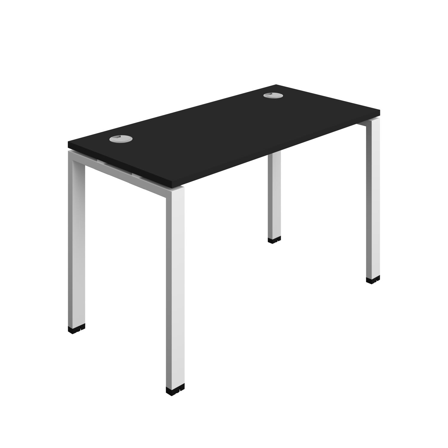 Synergy Bench with Cable Ports: 1 Person : Goal Post Leg : 1200 700 Black/White
